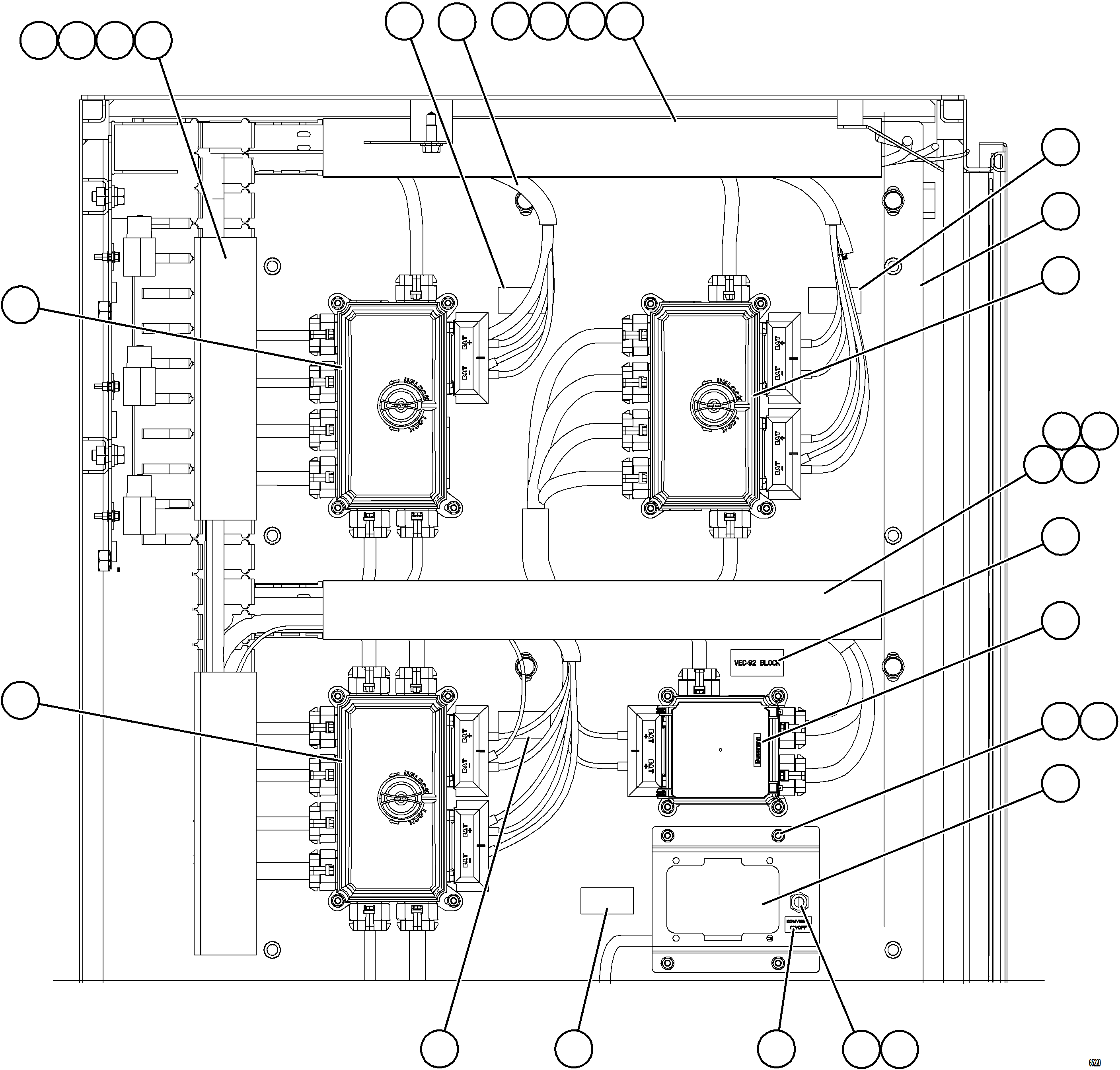 Komatsu parts book diagram for AFE78-BB 930E-5 S/N A40173 - A40175, A40181  LOMAS BAYAS: AUXILIARY CONTROL CABINET - RH WALL    1/2