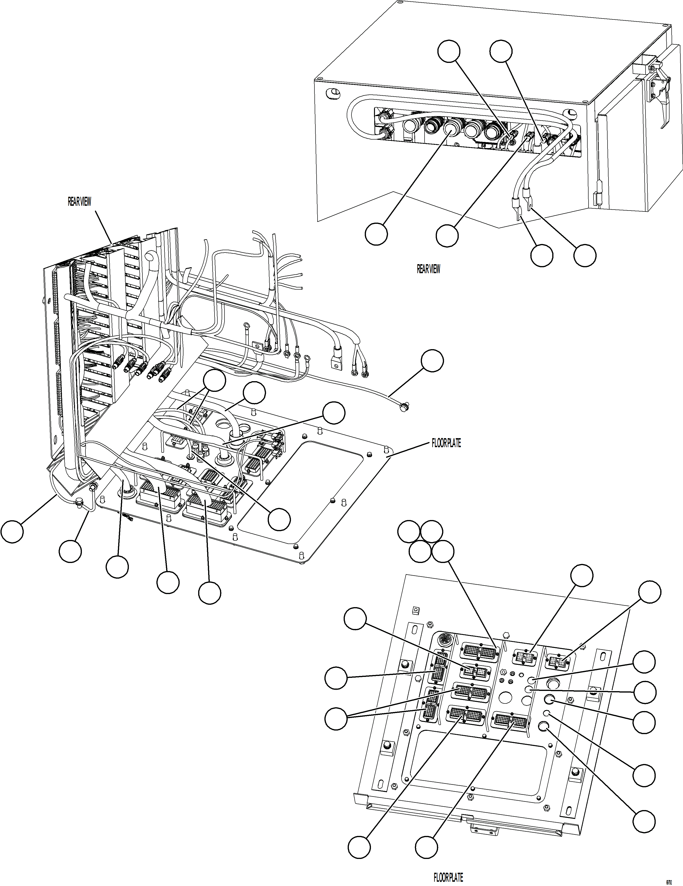 Komatsu parts book diagram for AFE78-BB 930E-5 S/N A40173 - A40175, A40181  LOMAS BAYAS: AUXILIARY CONTROL CABINET INTERNAL WIRING    1/2