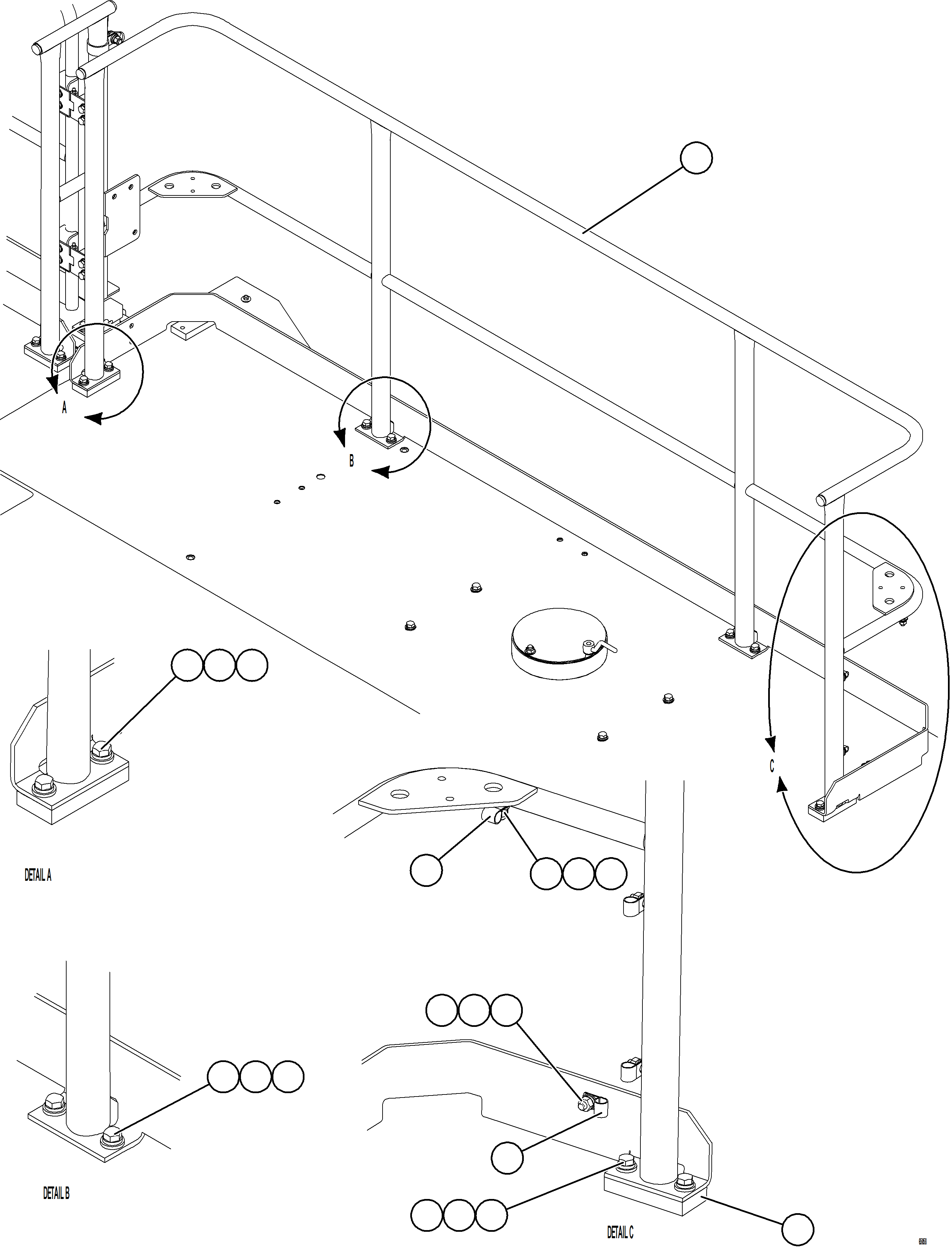 Komatsu parts book diagram for AFE78-BB 930E-5 S/N A40173 - A40175, A40181  LOMAS BAYAS: GRILLE HANDRAIL