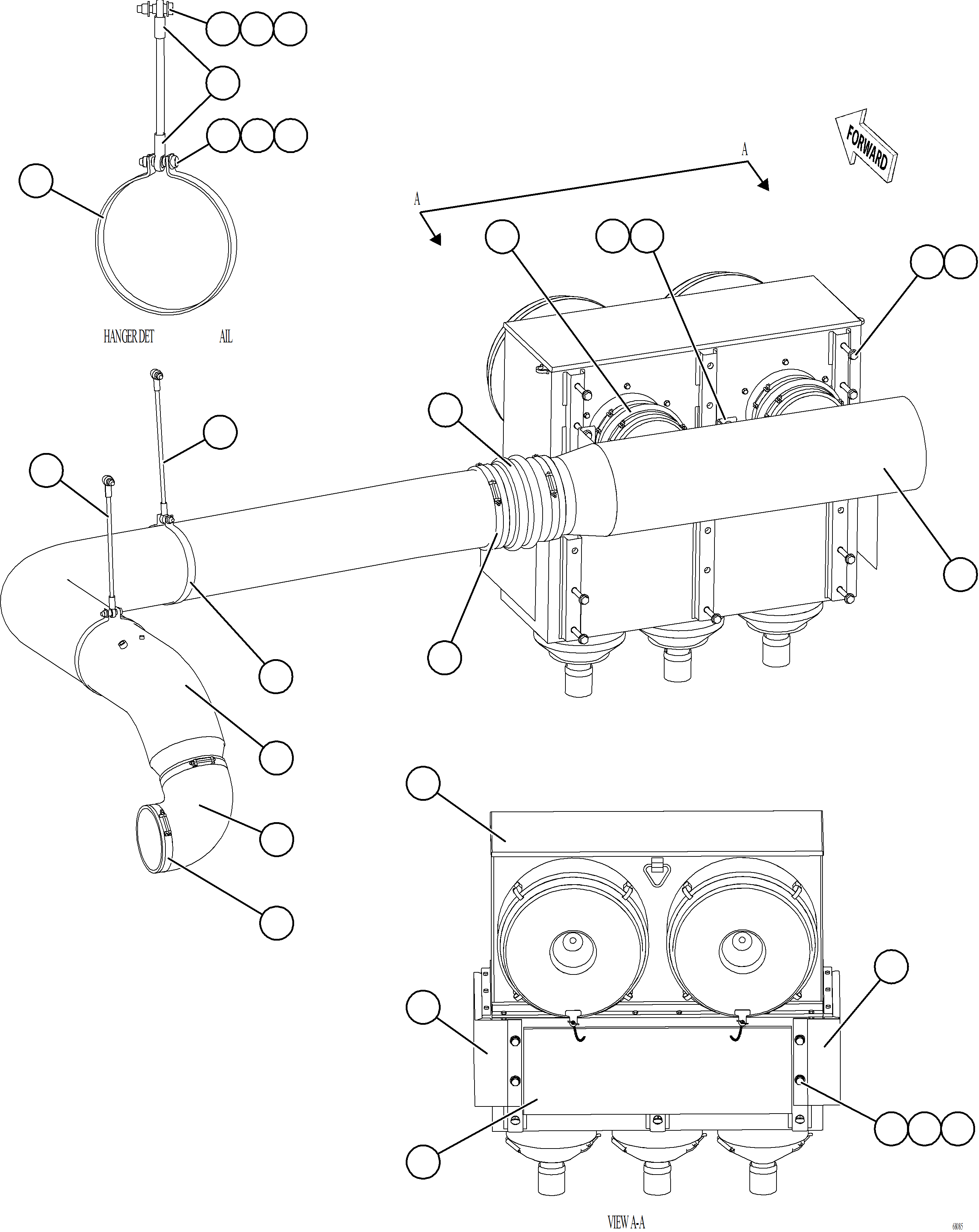 Komatsu parts book diagram for AFE78-BD 930E-5 S/N A40180  THEISS: AIR CLEANER PIPING & INSTALLATION - RH