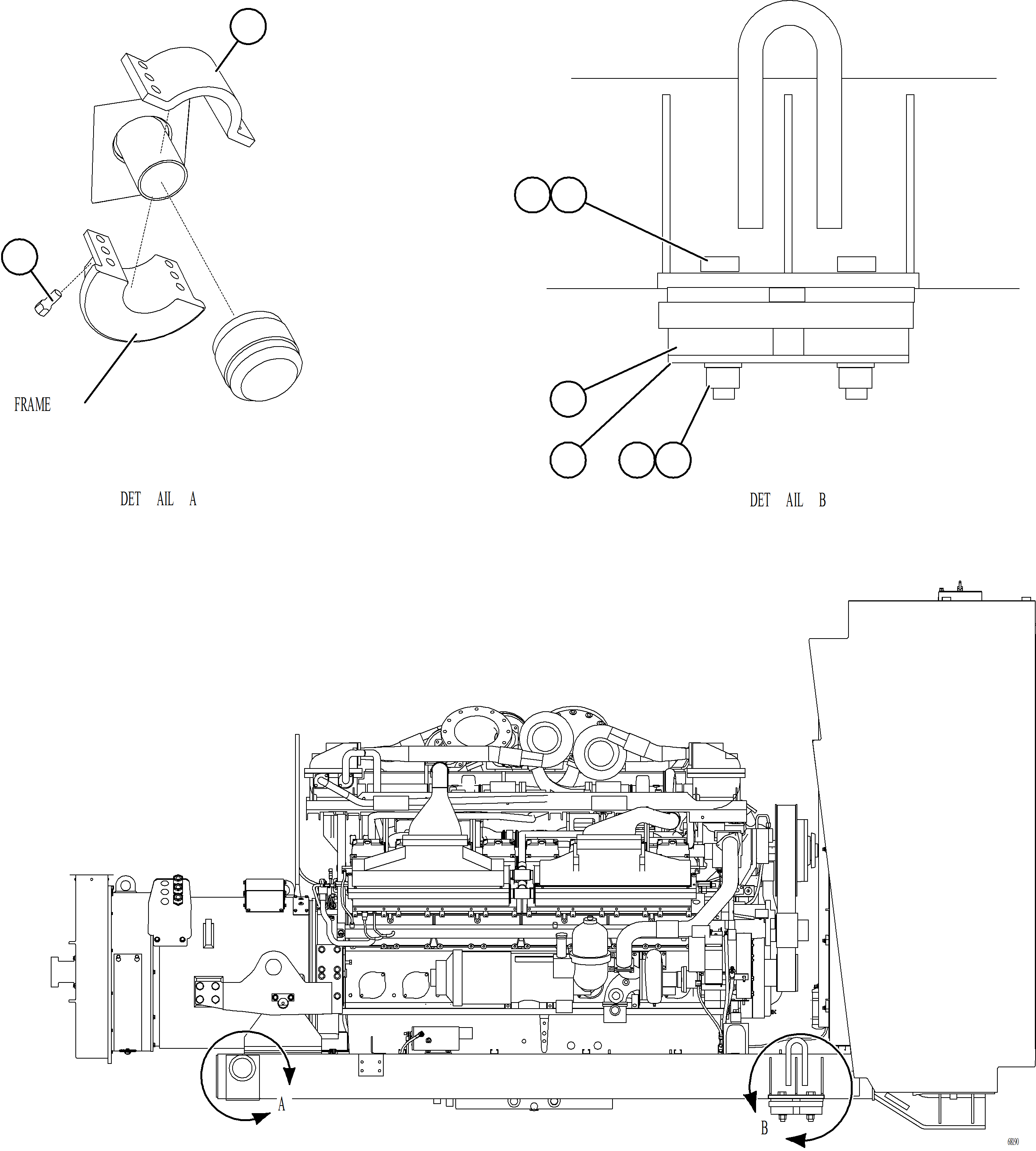 Dump Trucks Komatsu / AFE NEW / AFE78-BD 930E-5 S/N A40180  THEISS(afe78-bd) / ENGINE AND SUB-FRAME MOUNTS(014 : 68190)