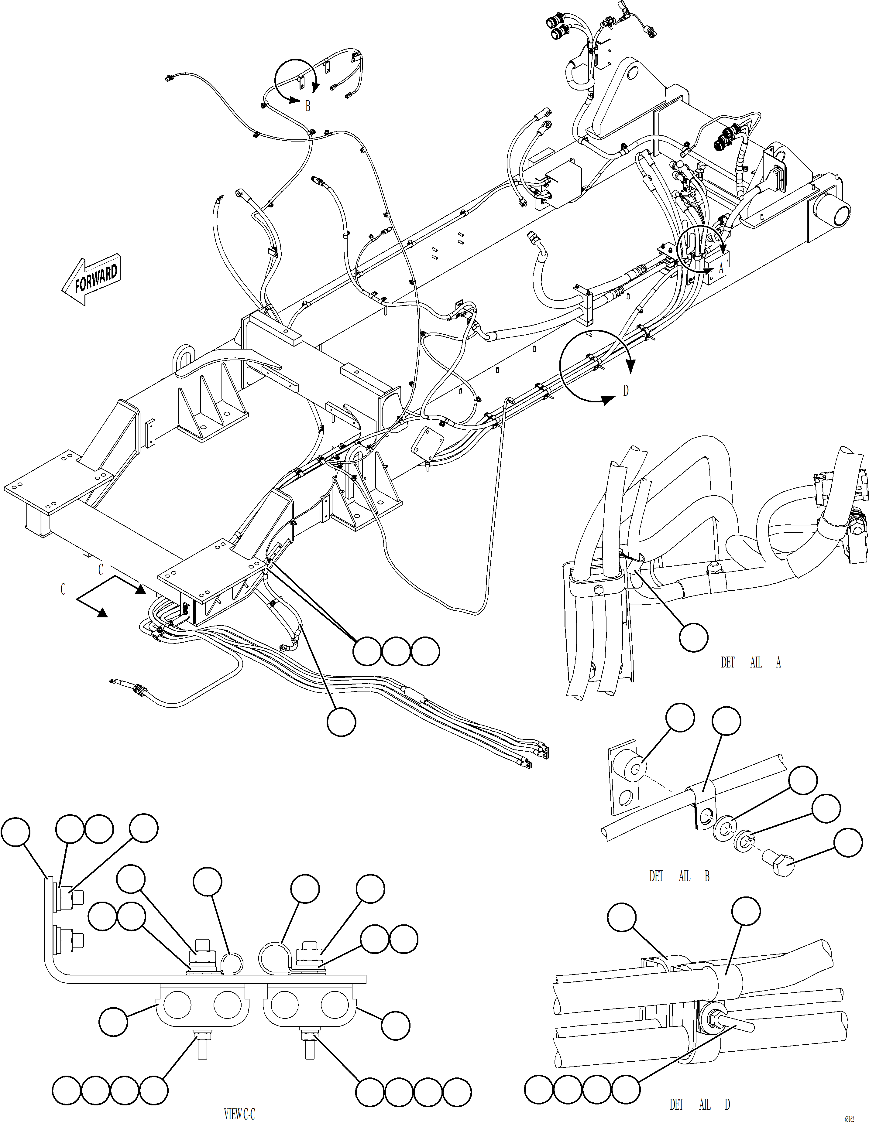 Komatsu parts book diagram for AFE78-BD 930E-5 S/N A40180  THEISS: CRANKING MOTOR WIRING    1/2