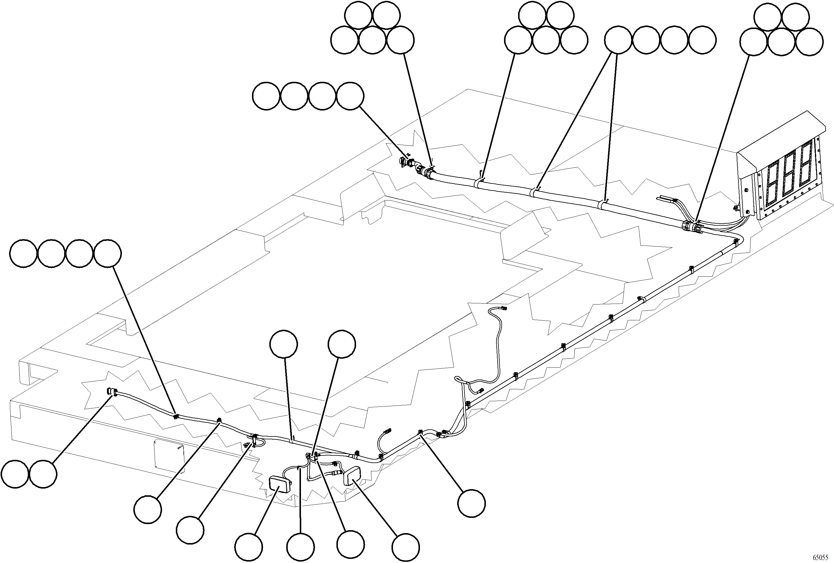 Komatsu parts book diagram for AFE78-BD 930E-5 S/N A40180  THEISS: LH DECK WIRING HARNESS & LIGHTS