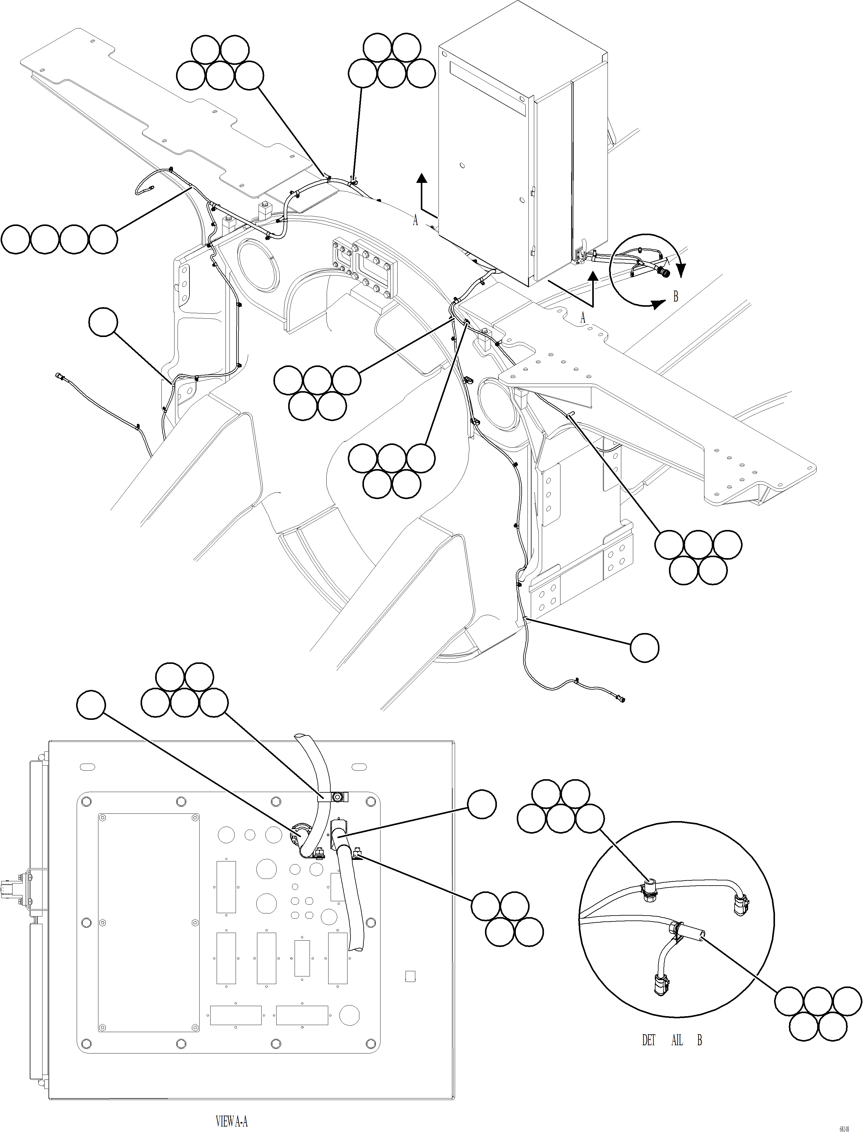 Komatsu parts book diagram for AFE78-BD 930E-5 S/N A40180  THEISS: FRONT WHEEL SPEED SENSOR WIRING HARNESS