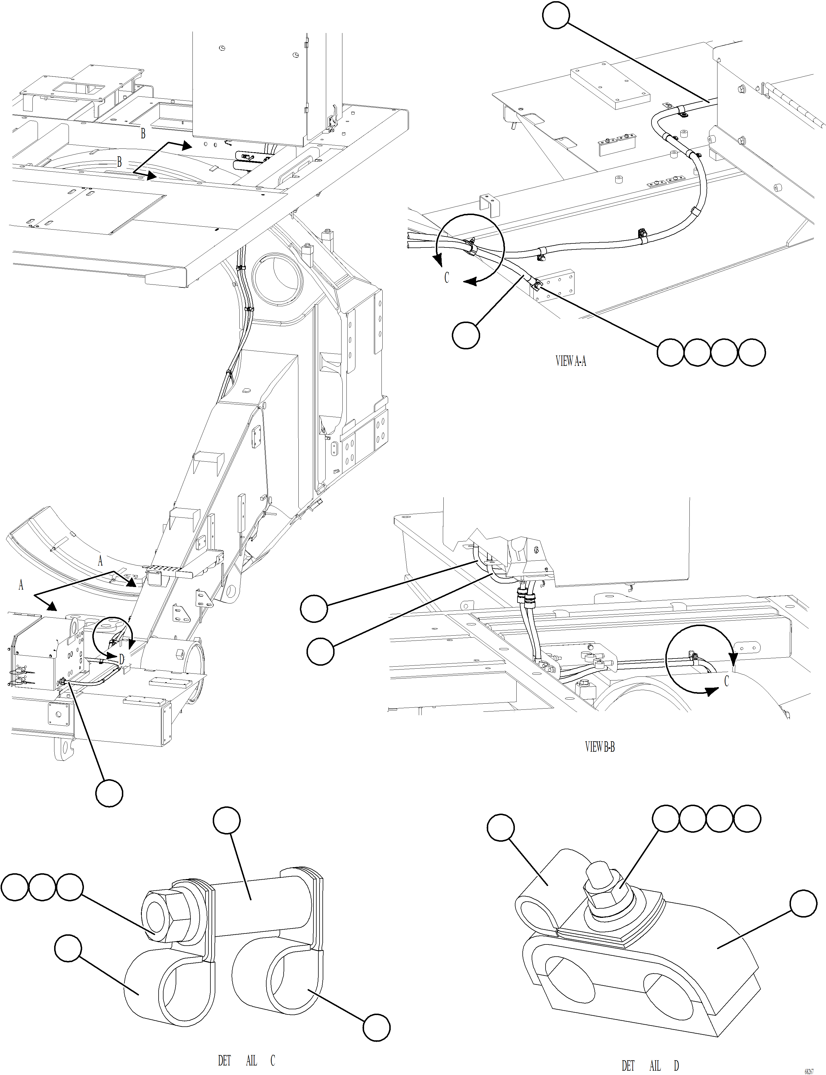 Komatsu parts book diagram for AFE78-BD 930E-5 S/N A40180  THEISS: AUXILIARY CONTROL CABINET POWER CABLES