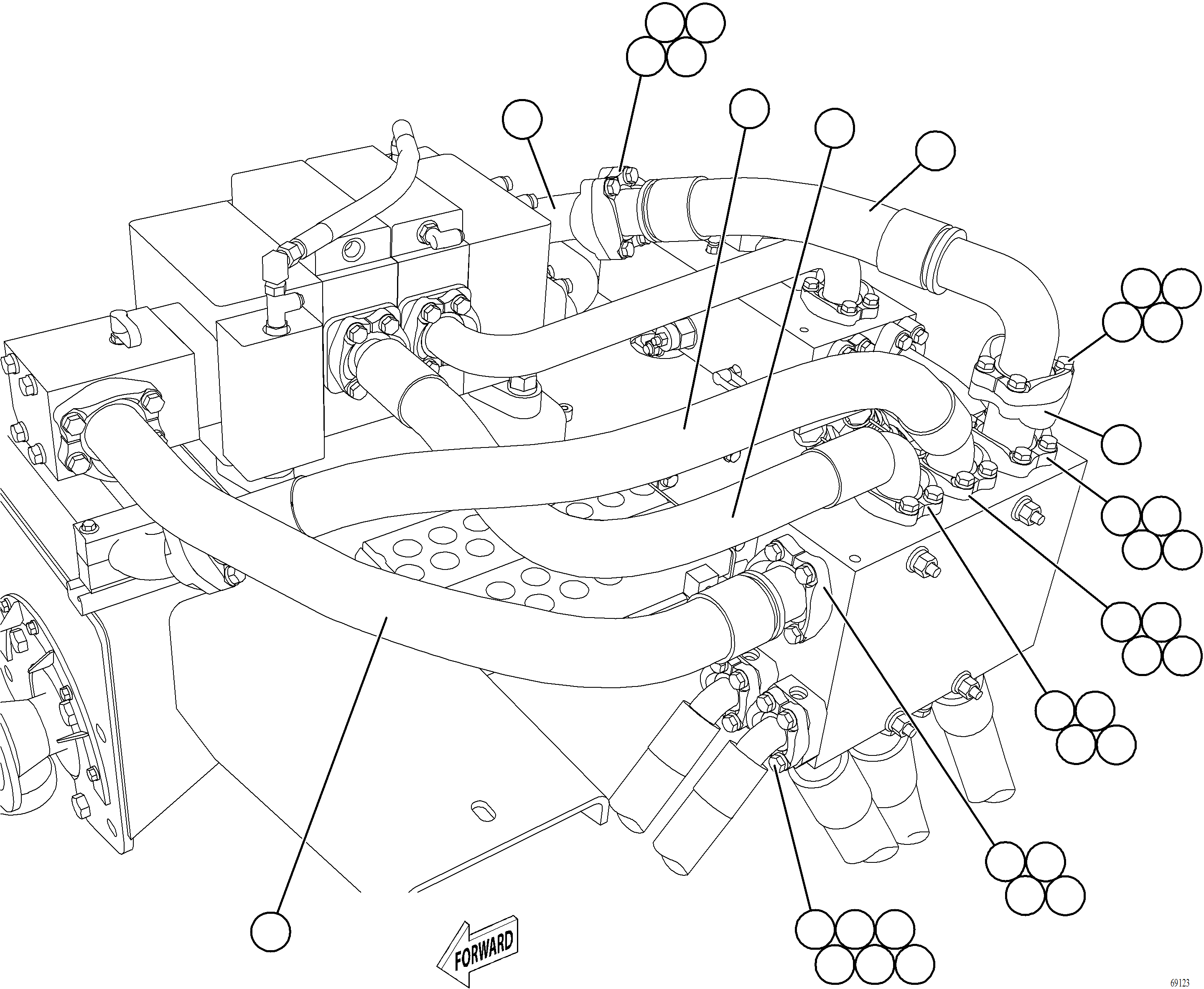 Komatsu parts book diagram for AFE78-BD 930E-5 S/N A40180  THEISS: HYDRAULIC TANK PIPING - HOIST CIRCUIT    1/2