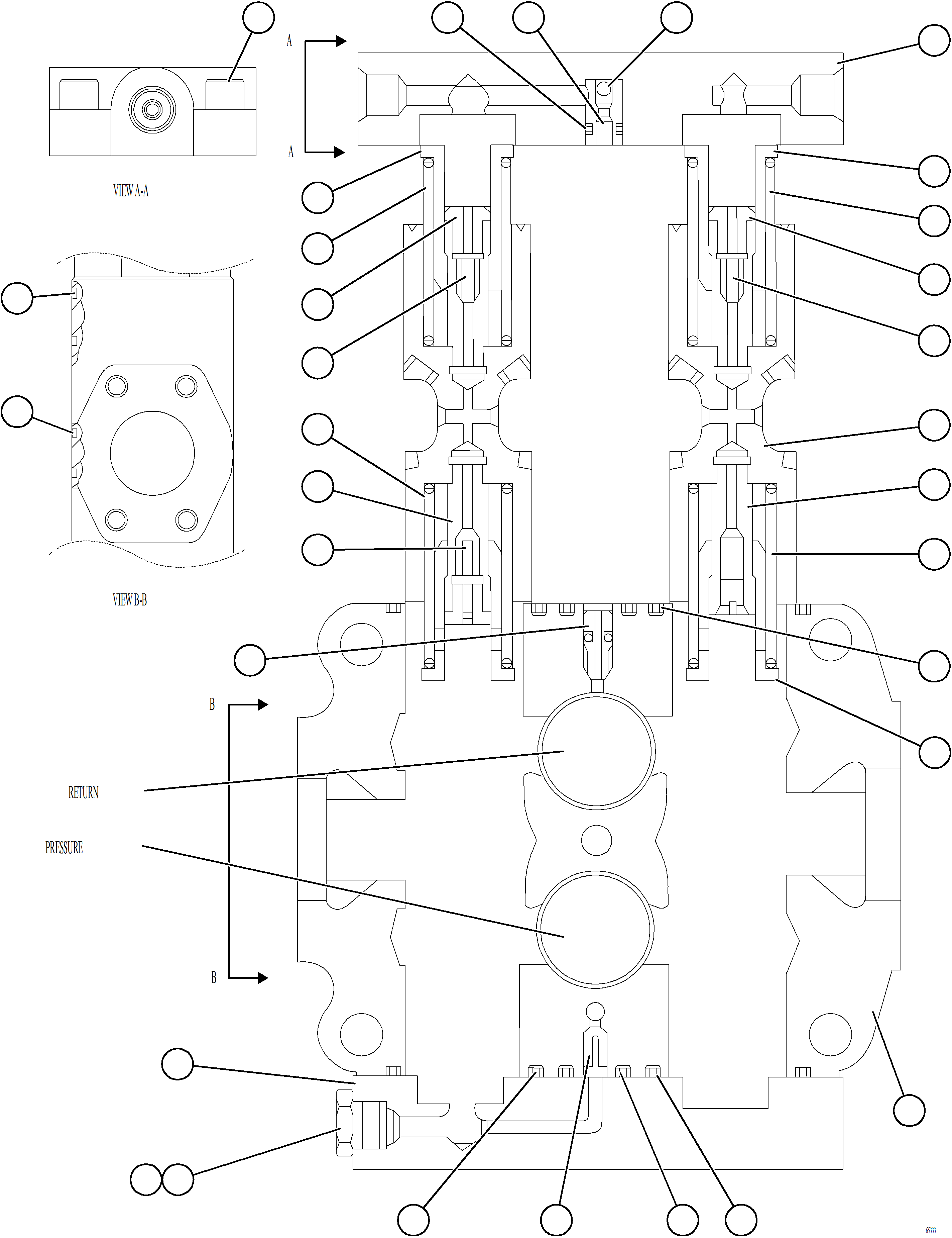 Komatsu parts book diagram for AFE78-BD 930E-5 S/N A40180  THEISS: SPOOL SECTION ASSEMBLY    VE3810