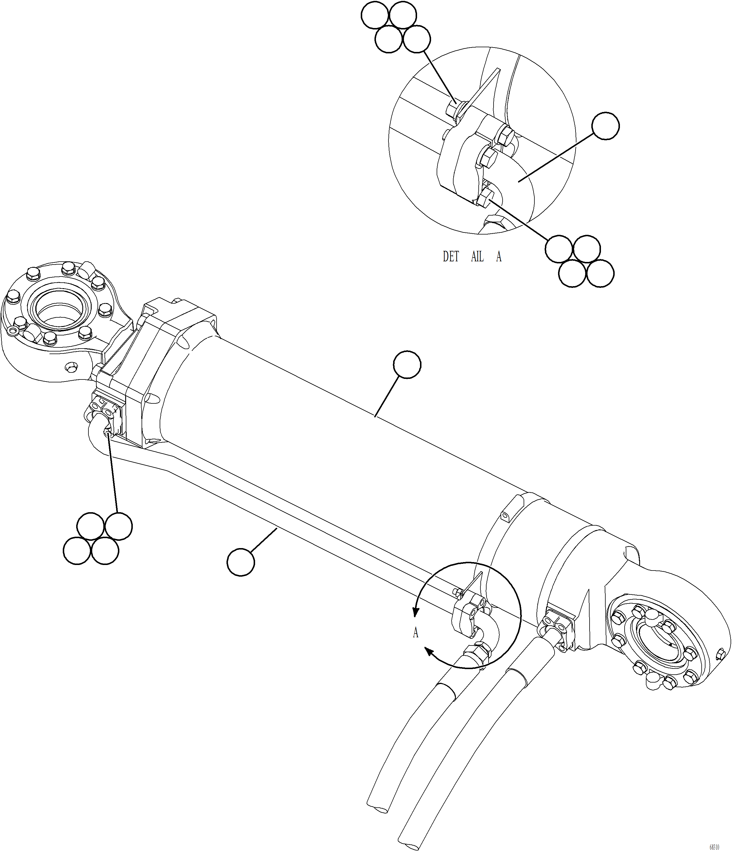 Komatsu parts book diagram for AFE78-BD 930E-5 S/N A40180  THEISS: STEERING CYLINDER PIPING    2/2