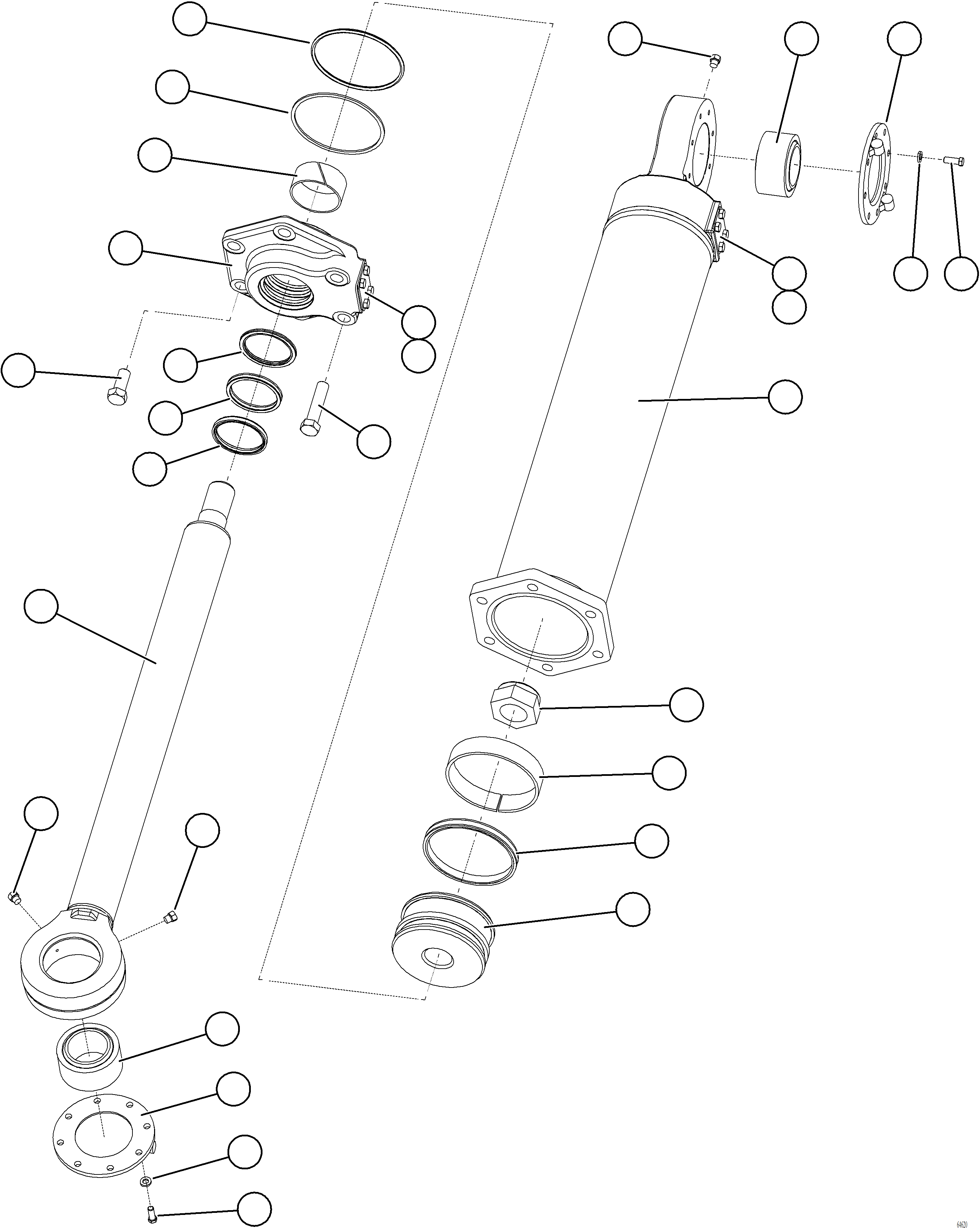 Komatsu parts book diagram for AFE78-BD 930E-5 S/N A40180  THEISS: STEERING CYLINDER W/ BEARINGS    58F-41-50000