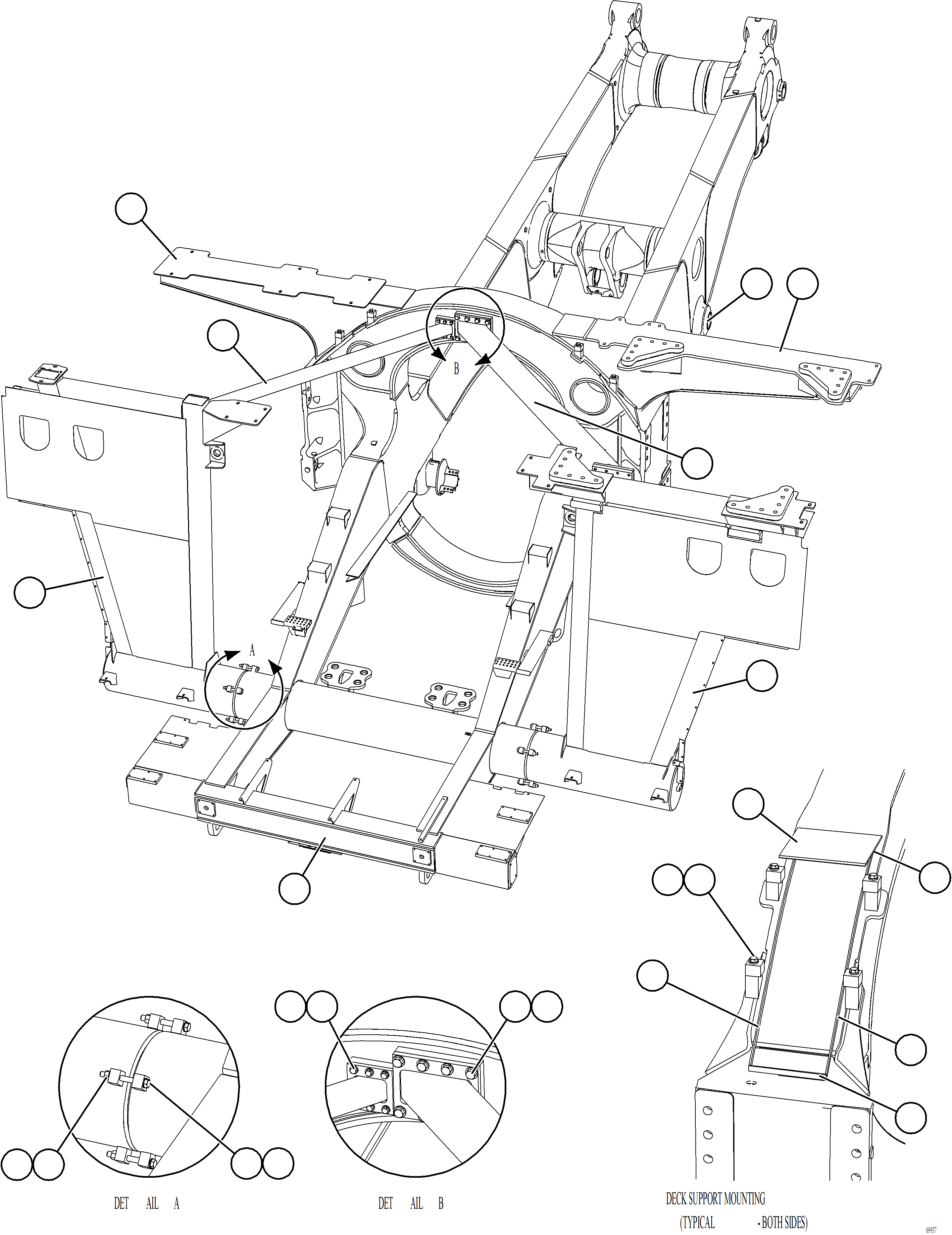 Komatsu parts book diagram for AFE78-BD 930E-5 S/N A40180  THEISS: FRAME & UPRIGHTS