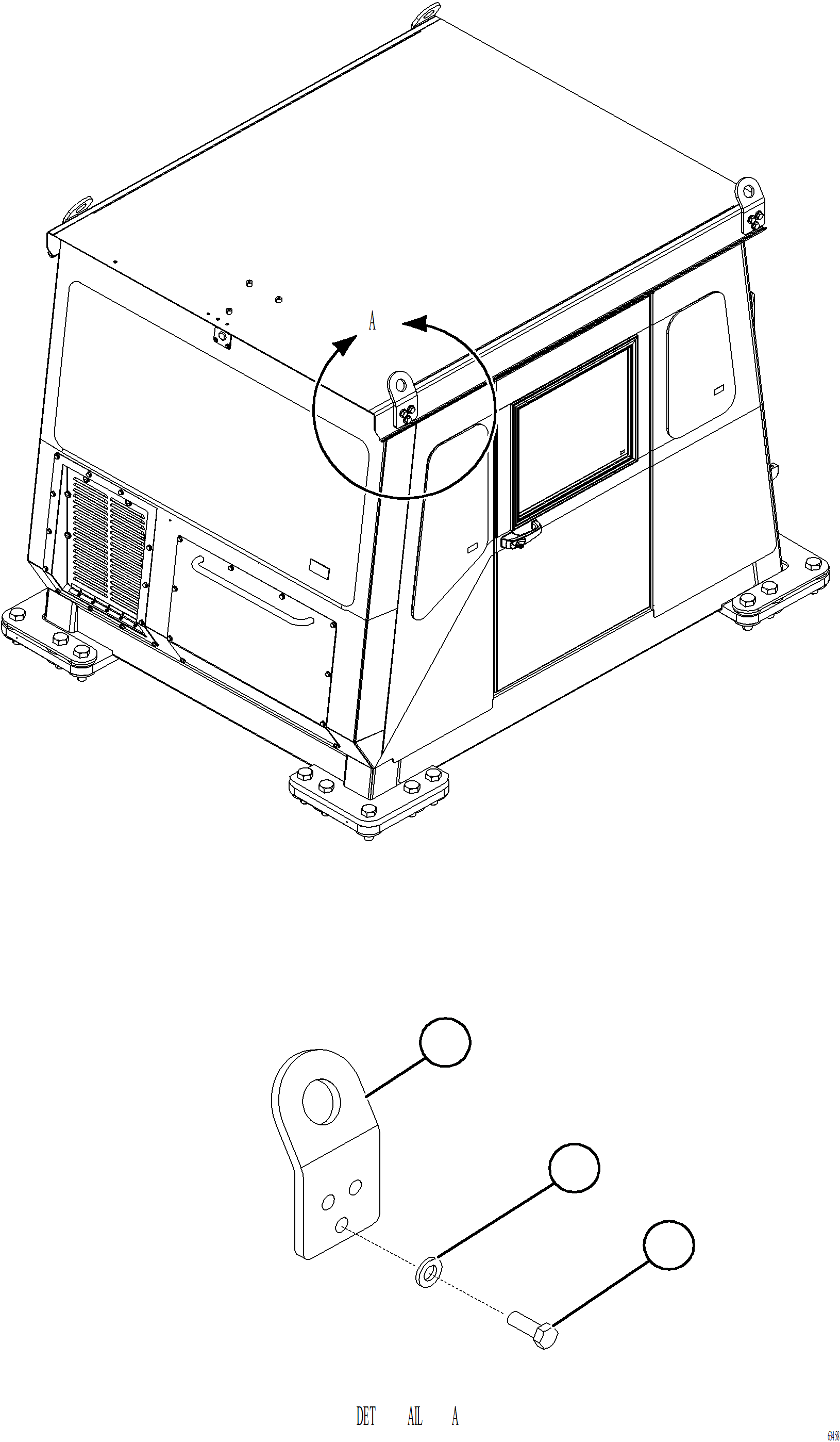 Komatsu parts book diagram for AFE78-BD 930E-5 S/N A40180  THEISS: CAB LIFTING HARDWARE