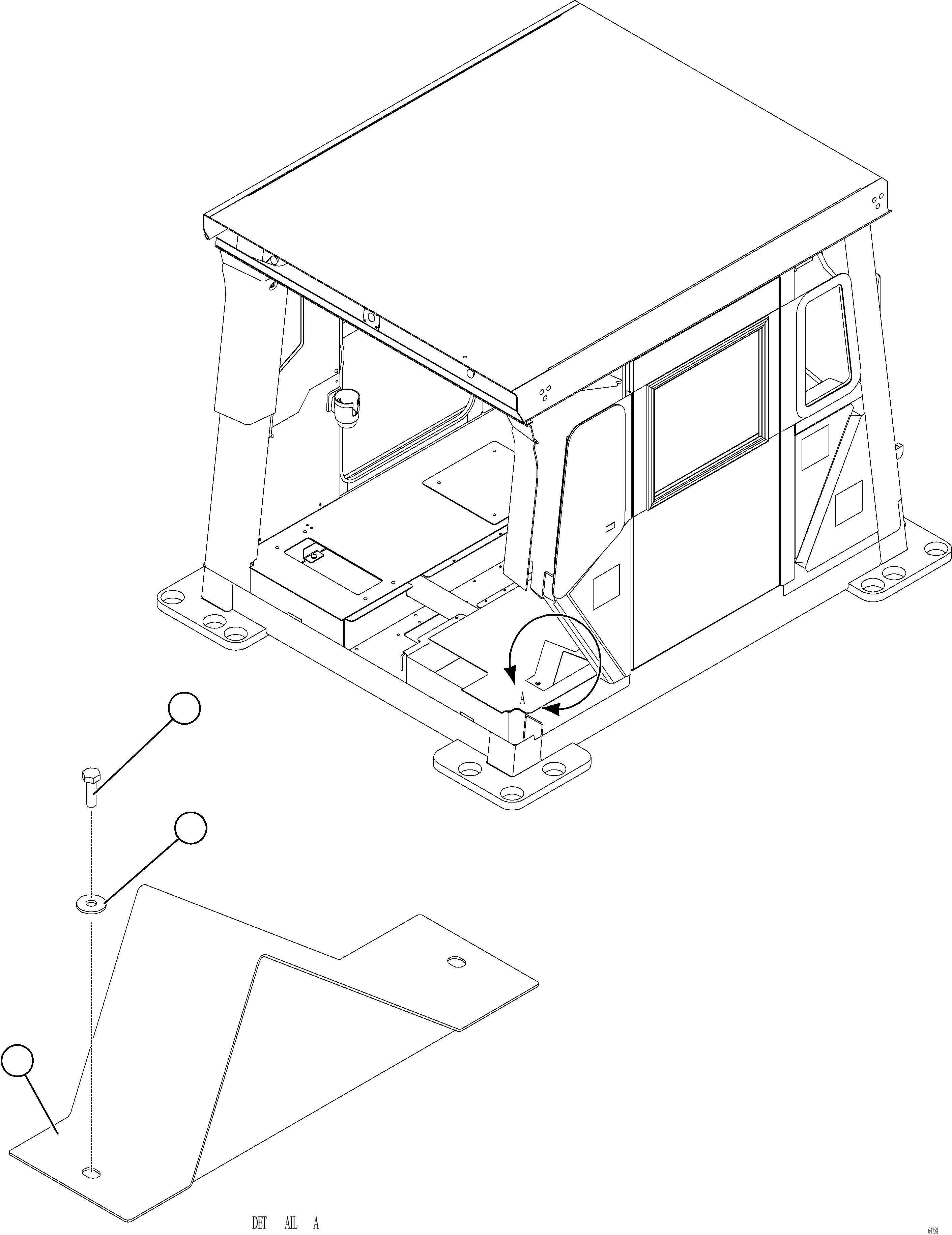 Komatsu parts book diagram for AFE78-BD 930E-5 S/N A40180  THEISS: CAB FOOTREST