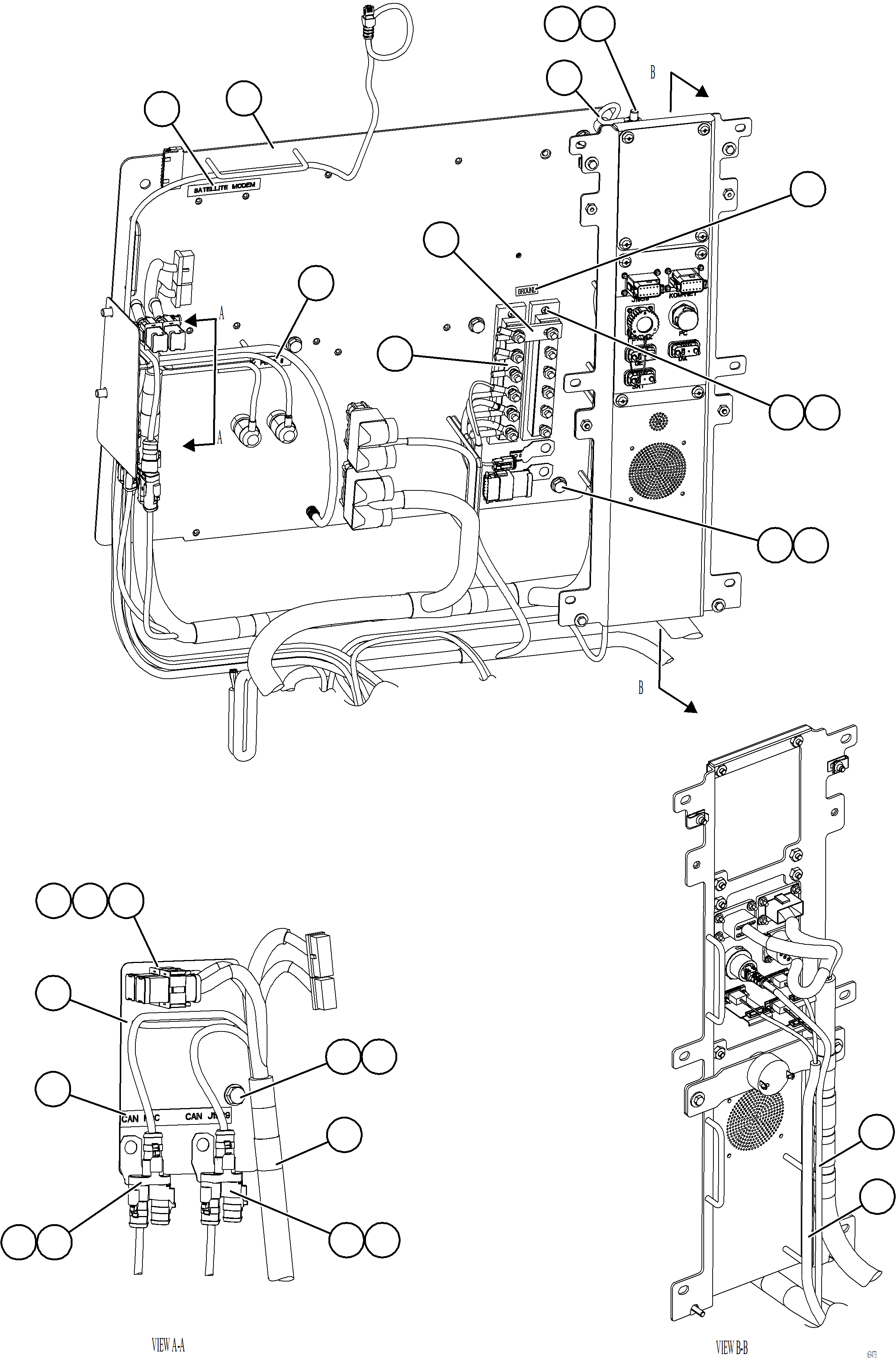 Komatsu parts book diagram for AFE78-BD 930E-5 S/N A40180  THEISS: CAB ELECTRICAL - BACK WALL    2/2