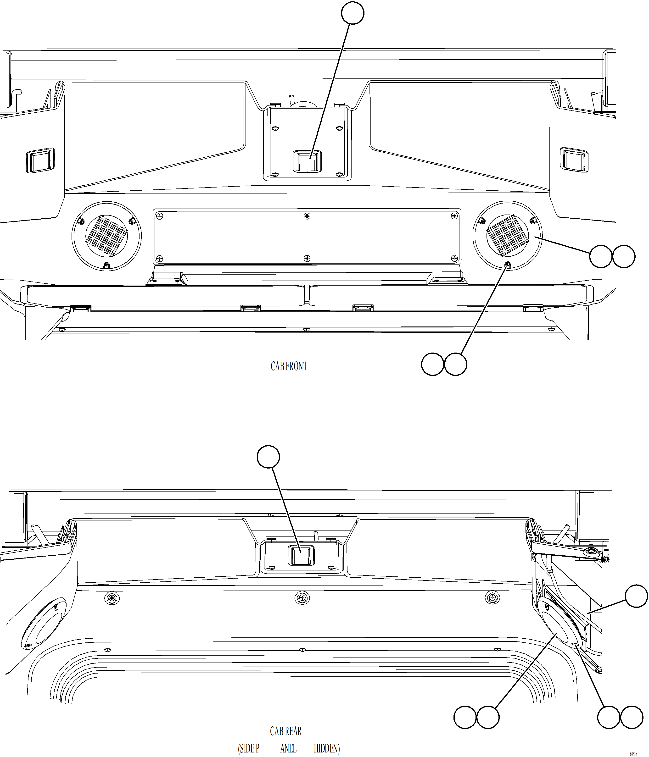 Komatsu parts book diagram for AFE78-BD 930E-5 S/N A40180  THEISS: CAB SPEAKERS & DOME LIGHTS