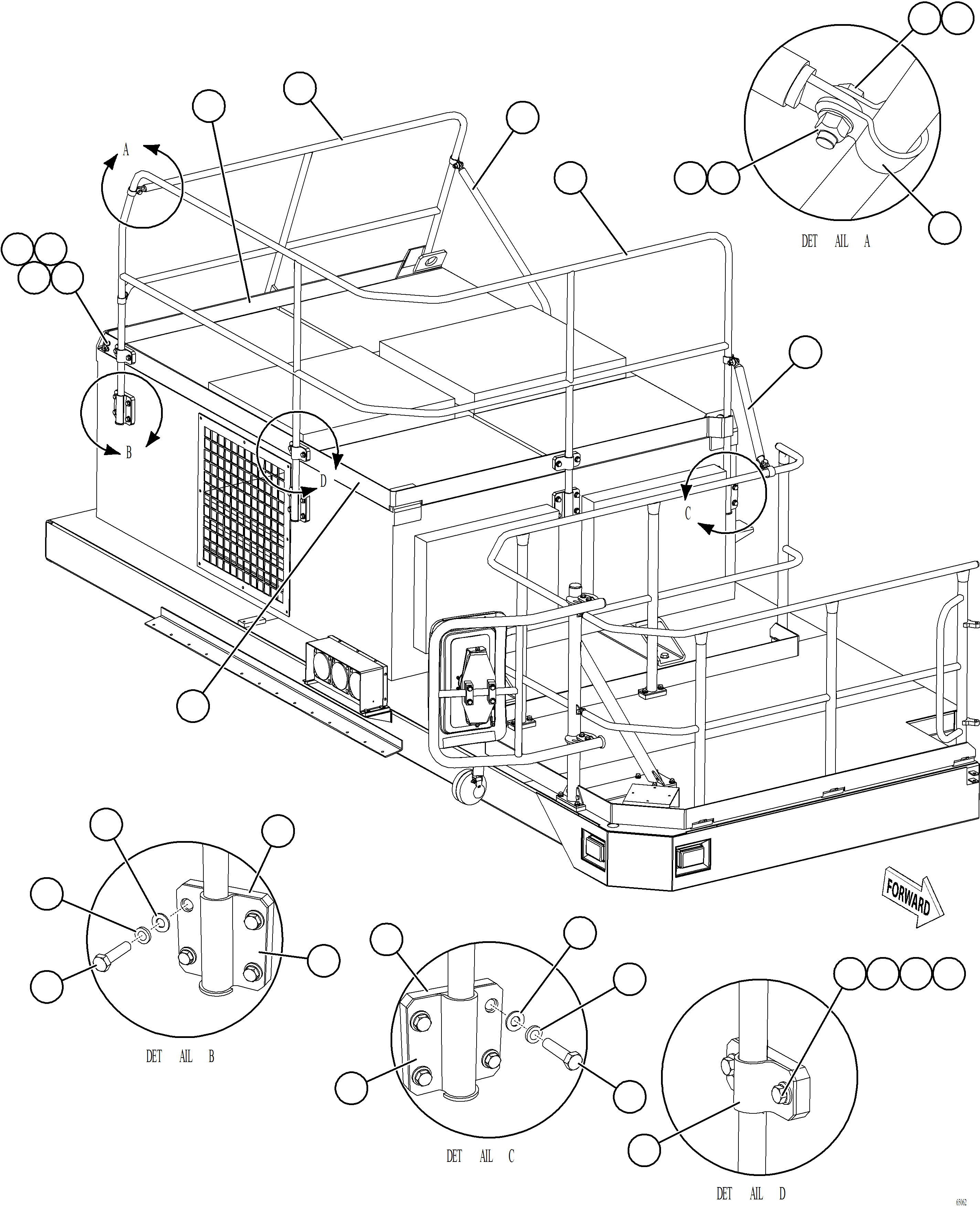 Komatsu parts book diagram for AFE78-BD 930E-5 S/N A40180  THEISS: RETARDING GRID HANDRAILS