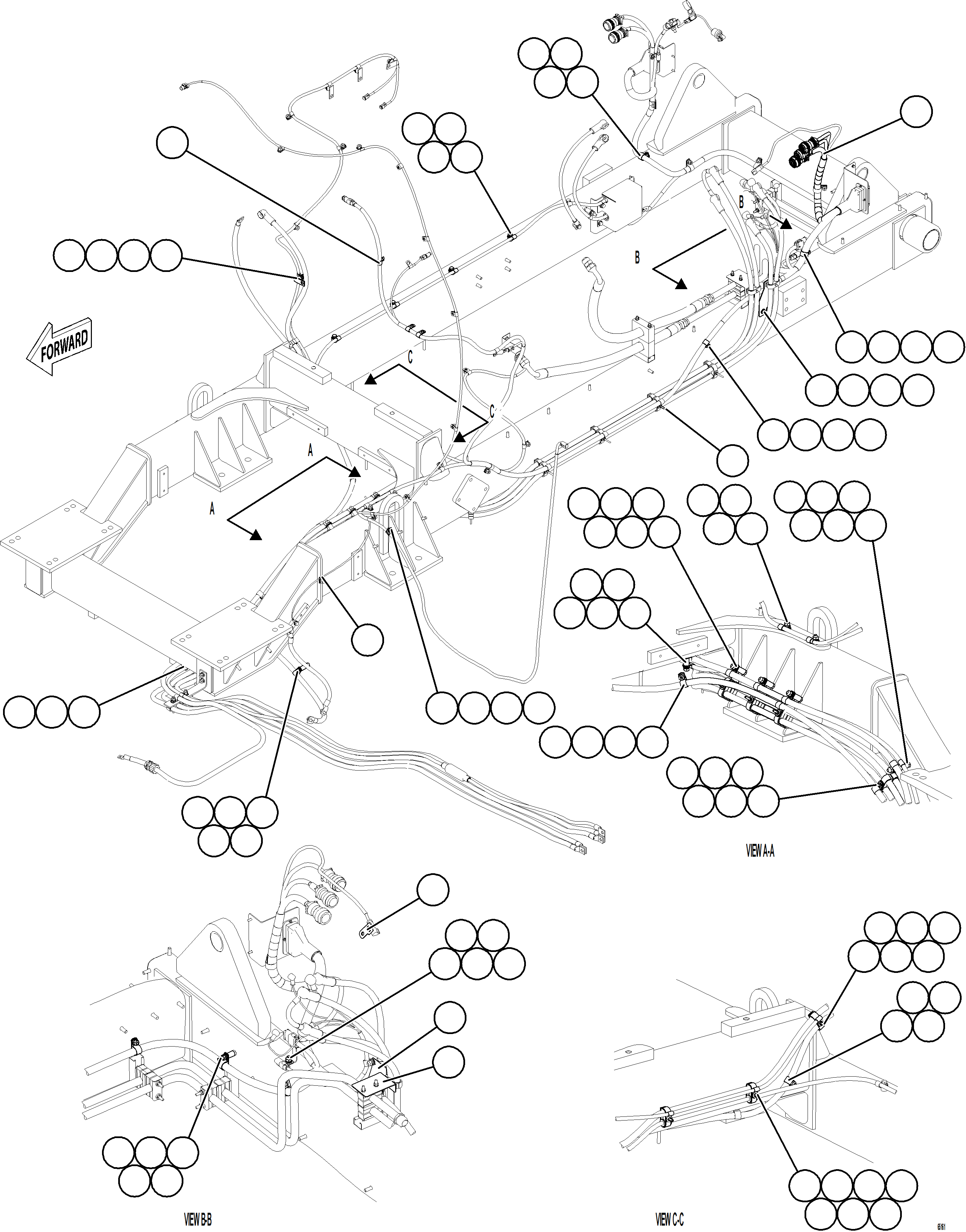 Komatsu parts book diagram for AFE78-BH 930E-5 S/N A40200  LOS PELAMBRES: CRANKING MOTOR WIRING    2/2