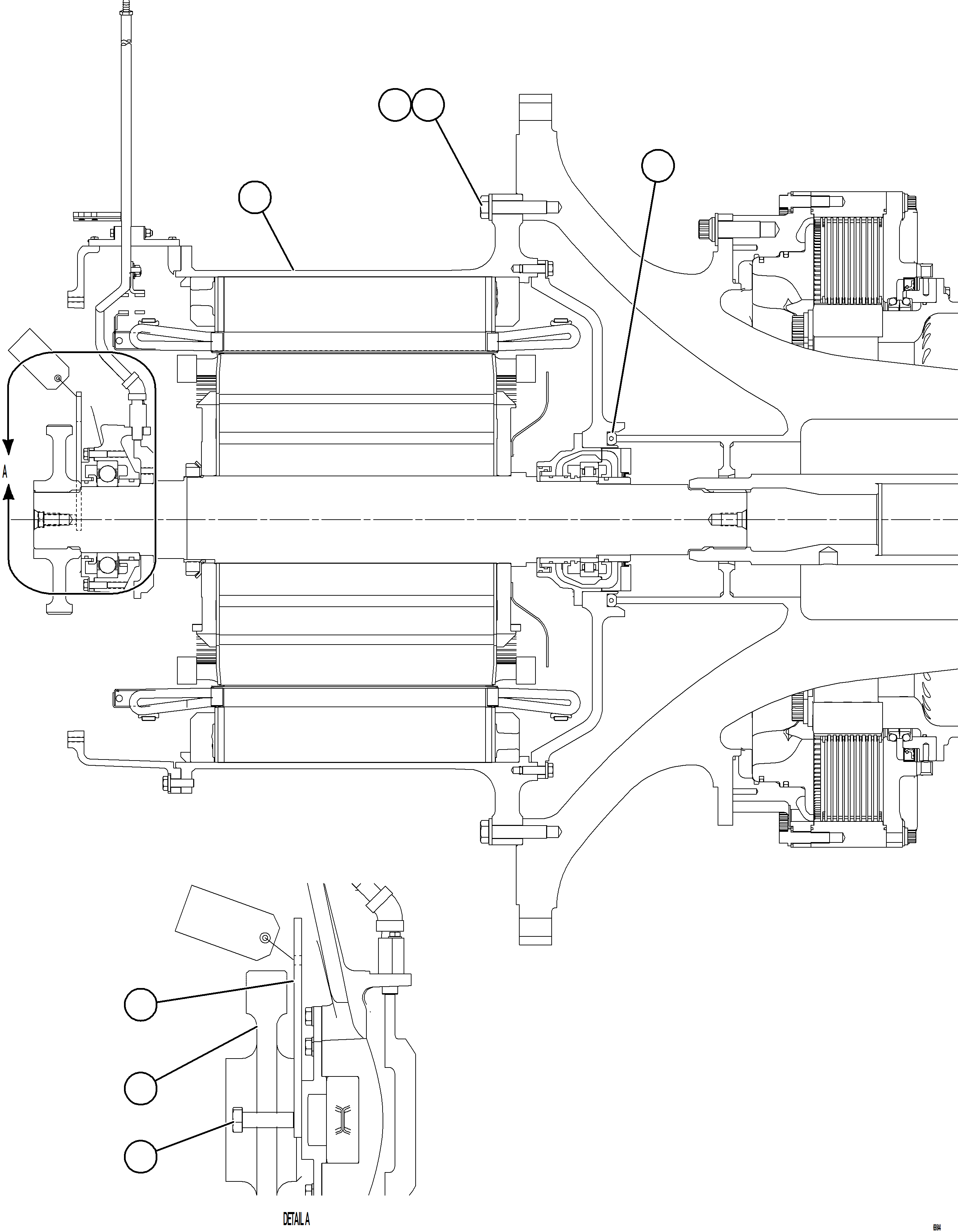 Komatsu parts book diagram for AFE78-BH 930E-5 S/N A40200  LOS PELAMBRES: WHEEL MOTOR    58F-30-00171