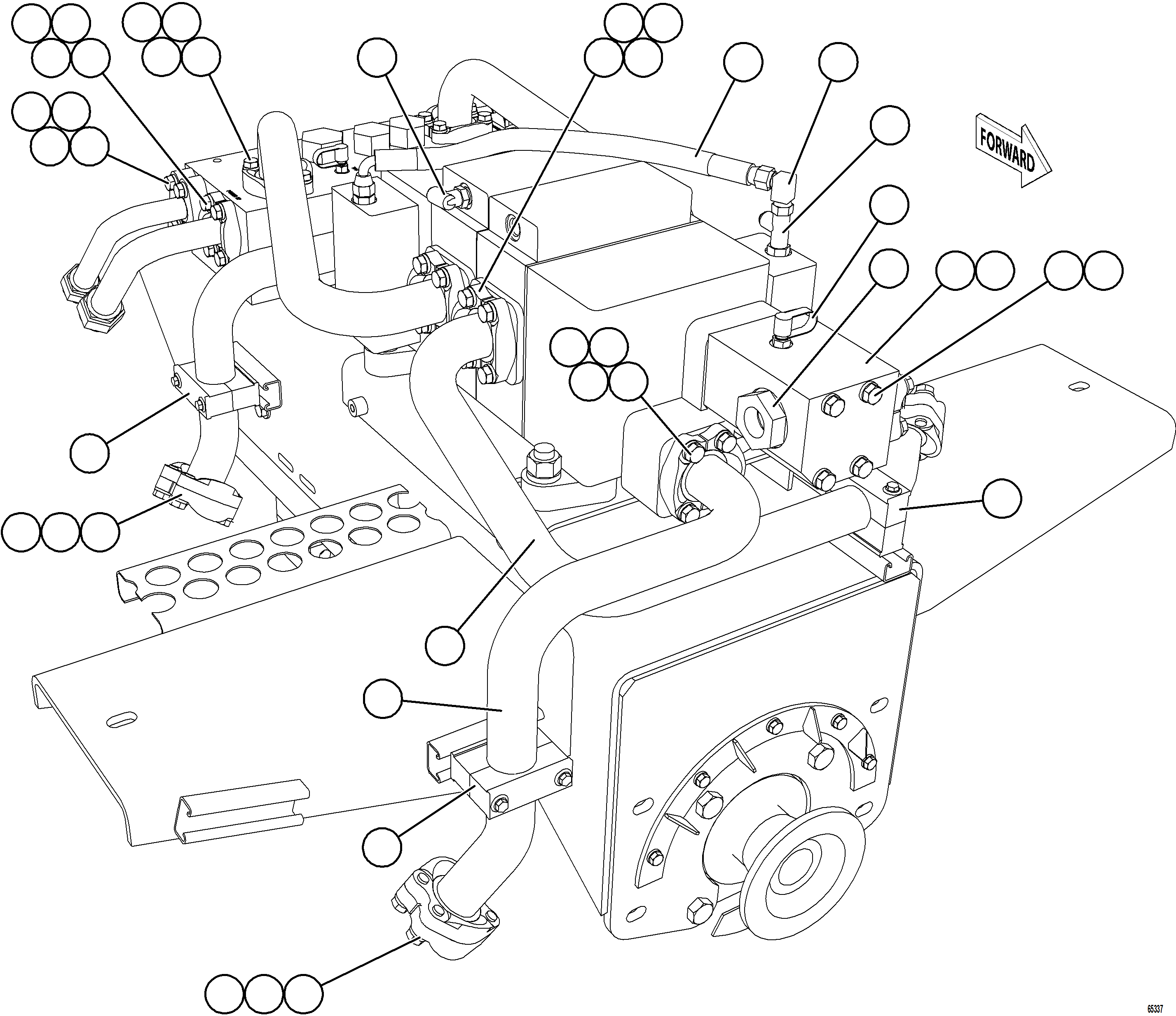 Komatsu parts book diagram for AFE78-BH 930E-5 S/N A40200  LOS PELAMBRES: VALVE/PUMP MODULE PIPING    2/3