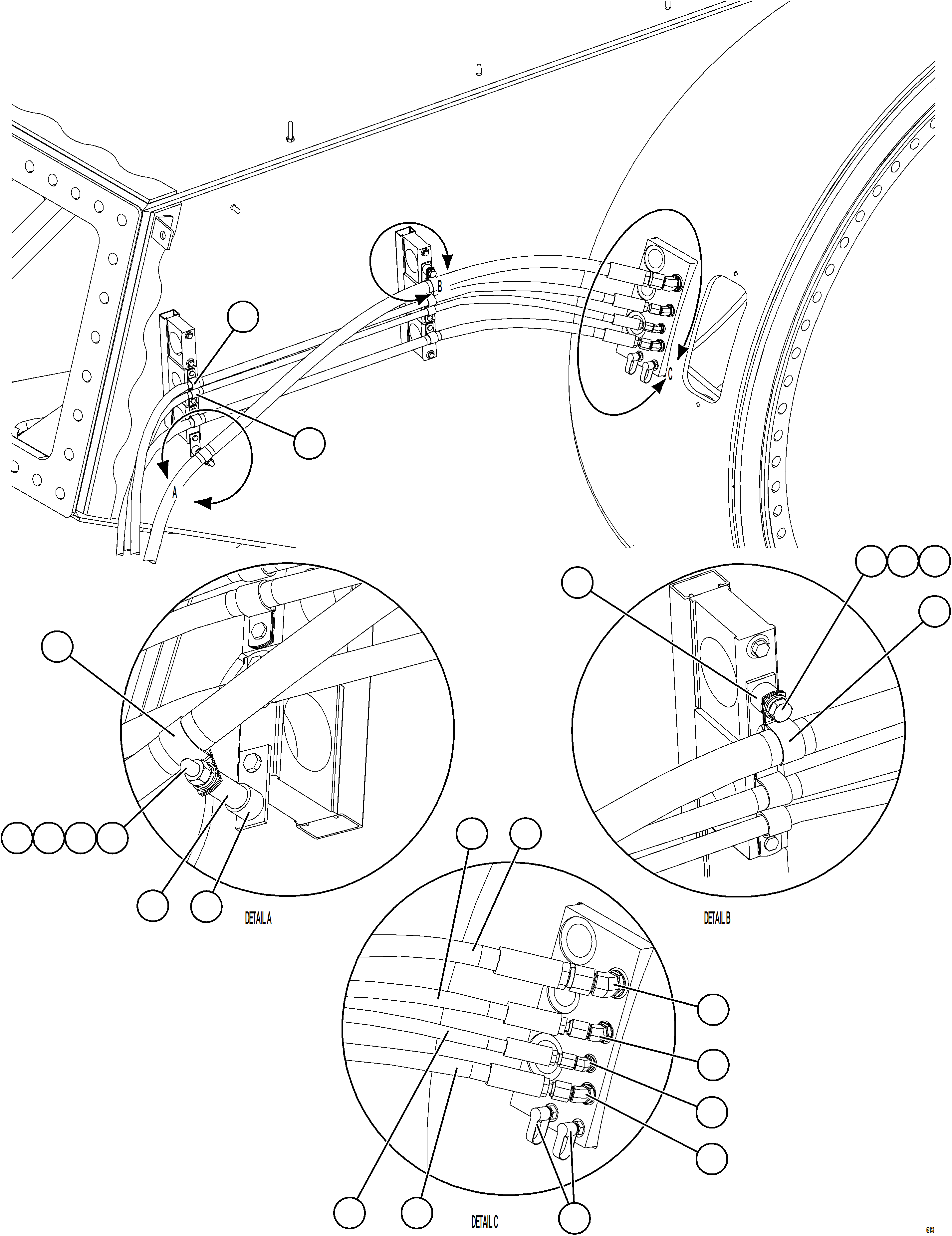 Komatsu parts book diagram for AFE78-BH 930E-5 S/N A40200  LOS PELAMBRES: REAR BRAKE APPLY PIPING    1/2