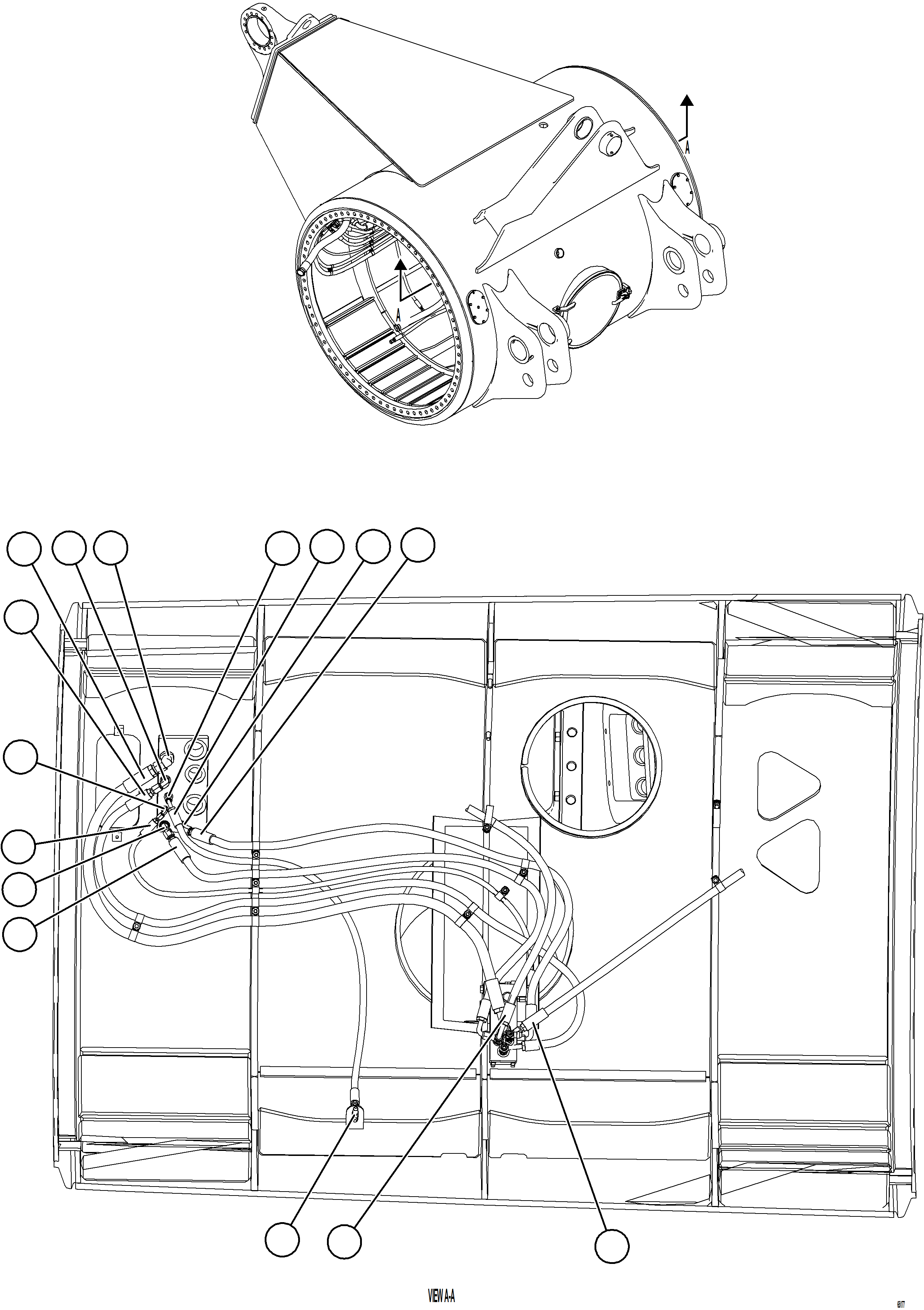 Komatsu parts book diagram for AFE78-BH 930E-5 S/N A40200  LOS PELAMBRES: REAR BRAKE DUAL RELAY VALVE PIPING