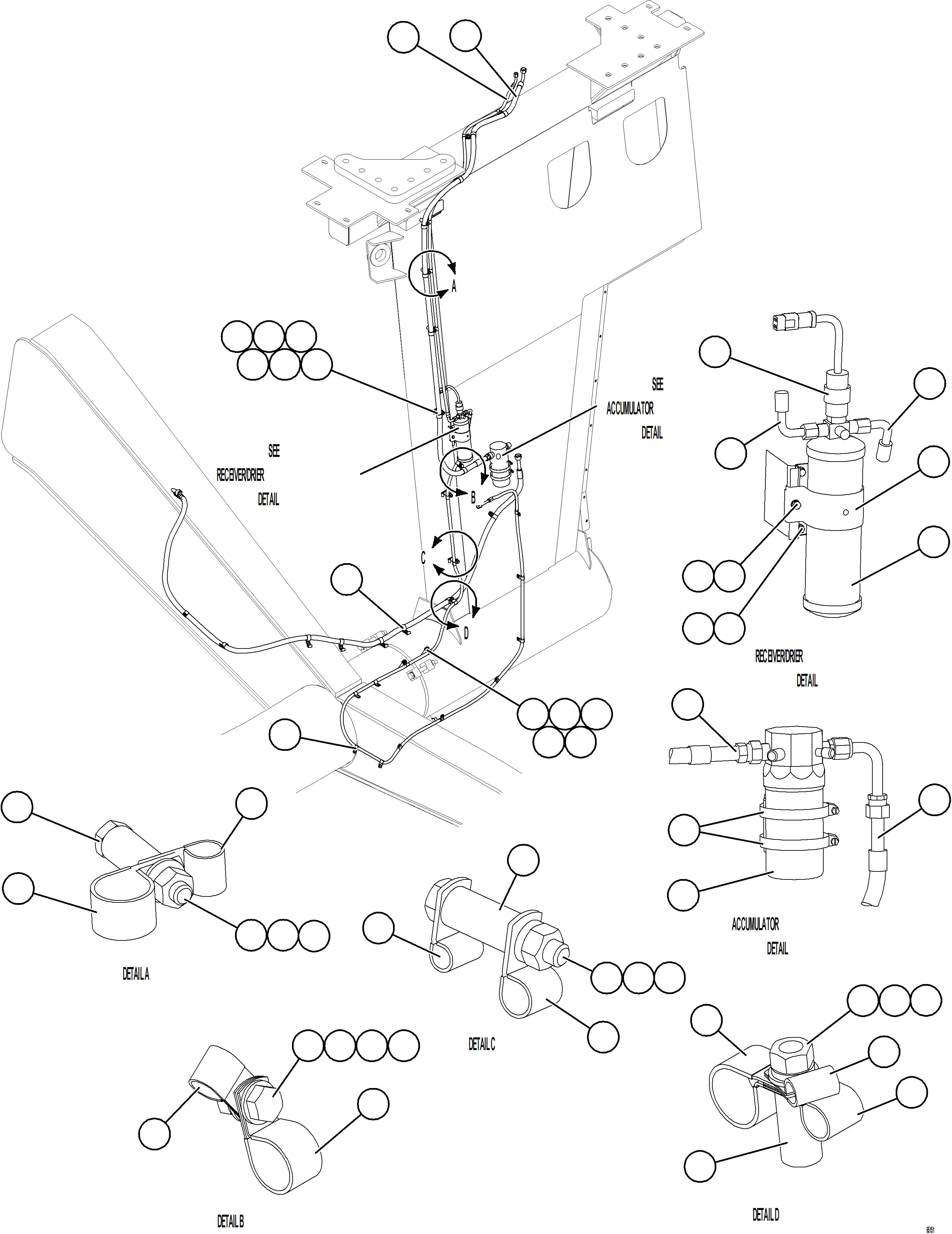 Komatsu parts book diagram for AFE78-BH 930E-5 S/N A40200  LOS PELAMBRES: AIR CONDITIONING PIPING    2/3