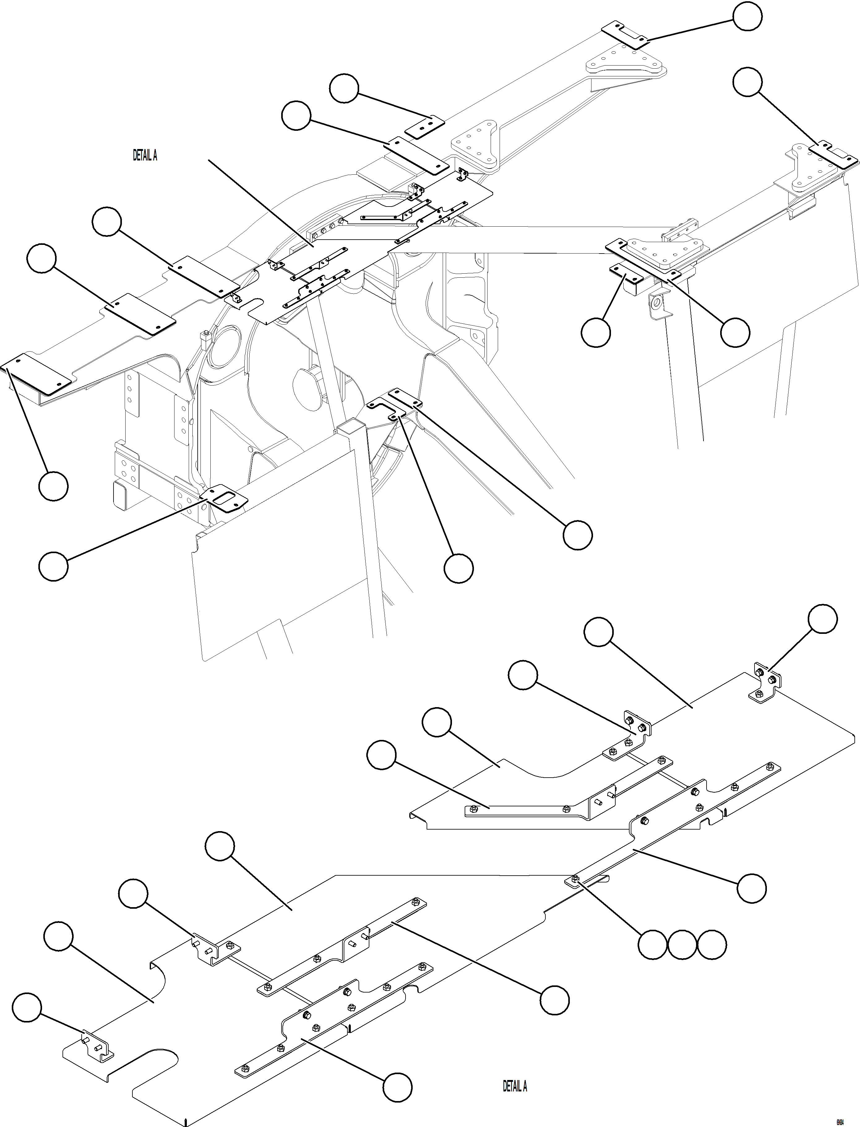 Komatsu parts book diagram for AFE78-BH 930E-5 S/N A40200  LOS PELAMBRES: CENTER DECK HEAT SHIELDS
