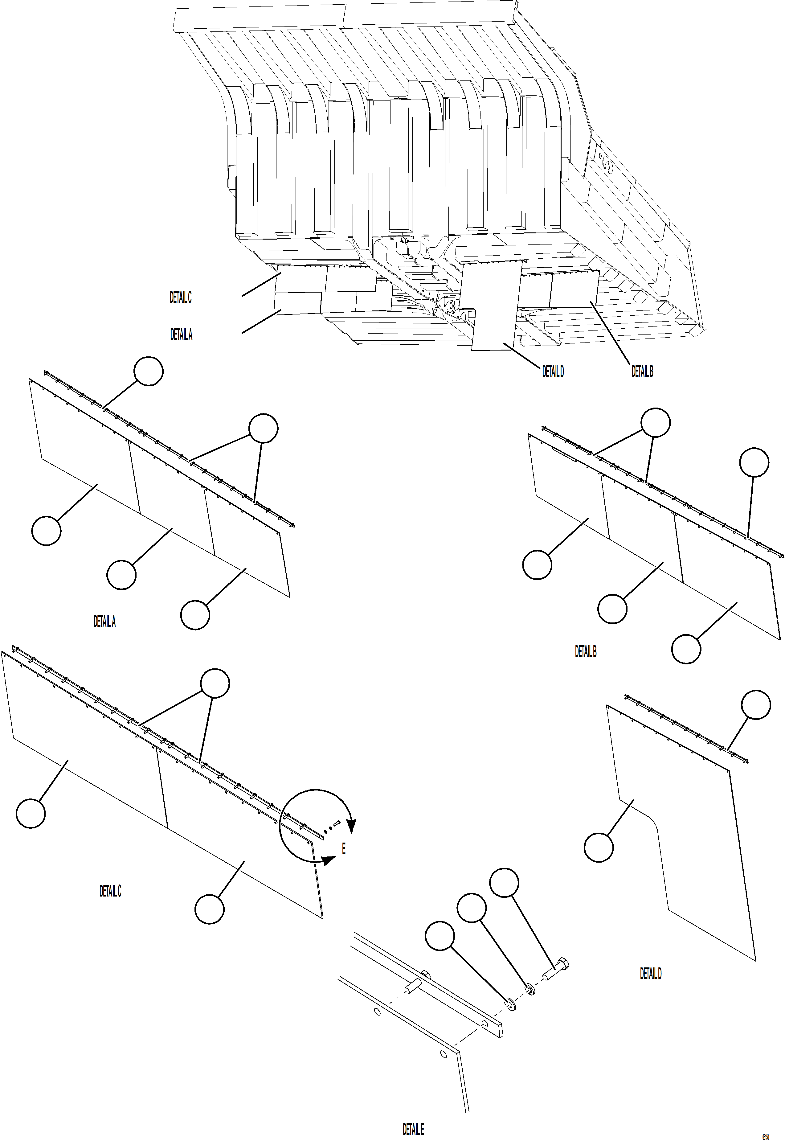 Komatsu parts book diagram for AFE78-BH 930E-5 S/N A40200  LOS PELAMBRES: DUMP BODY MUD FLAPS    2/2
