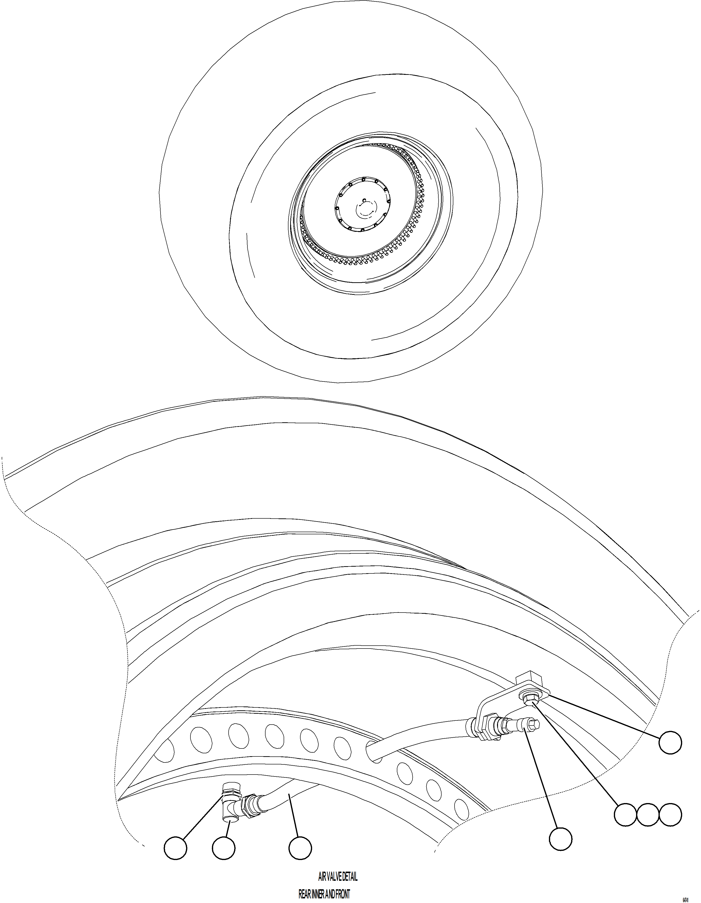 Komatsu parts book diagram for AFE78-BH 930E-5 S/N A40200  LOS PELAMBRES: TIRE INFLATION - REAR INNER & FRONT
