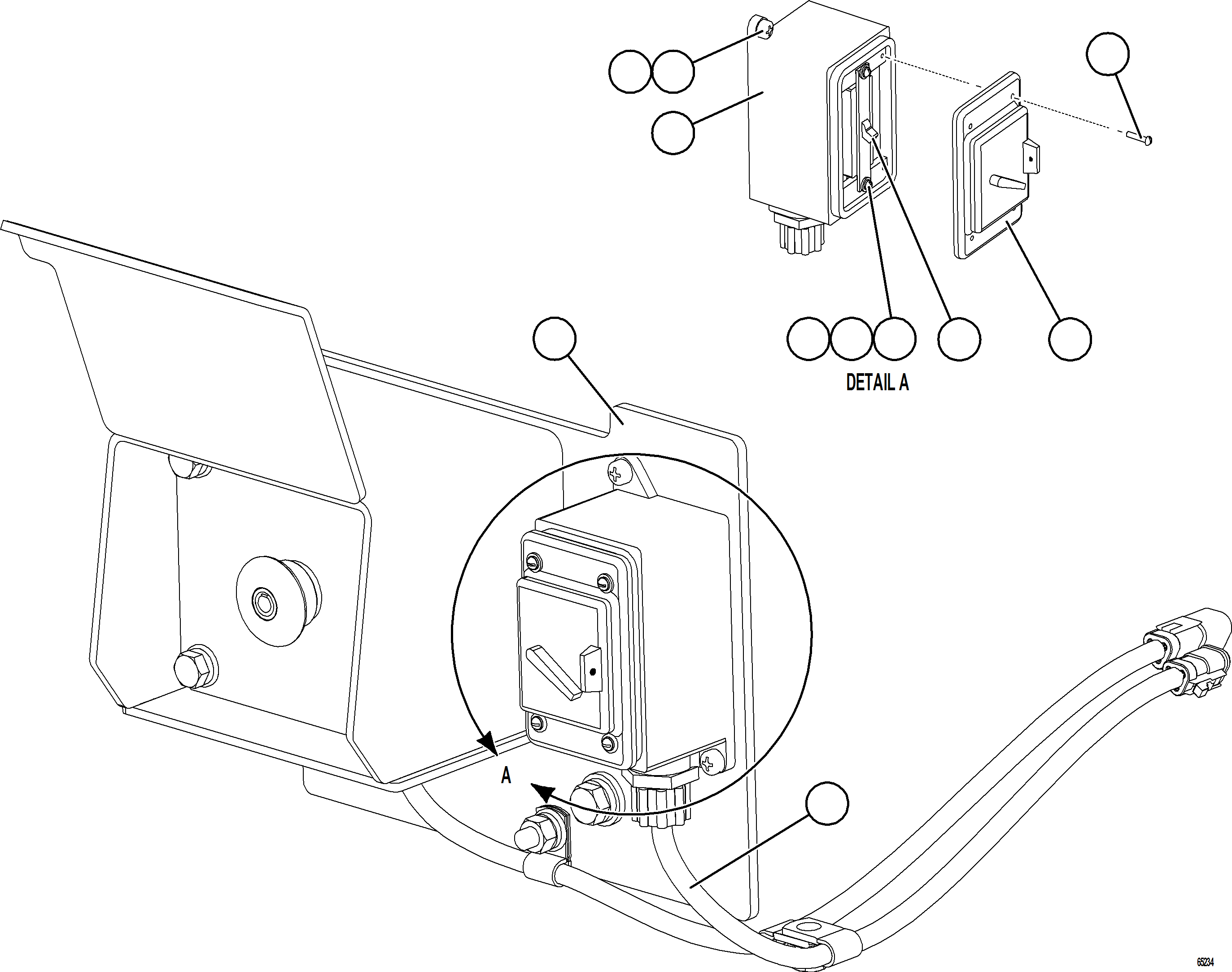 Komatsu parts book diagram for AFE78-BM 930E-5 S/N A40215 - A40218,A40225 - A40229  LOS BRONCES: GROUND LEVEL LADDER LIGHTS SWITCH