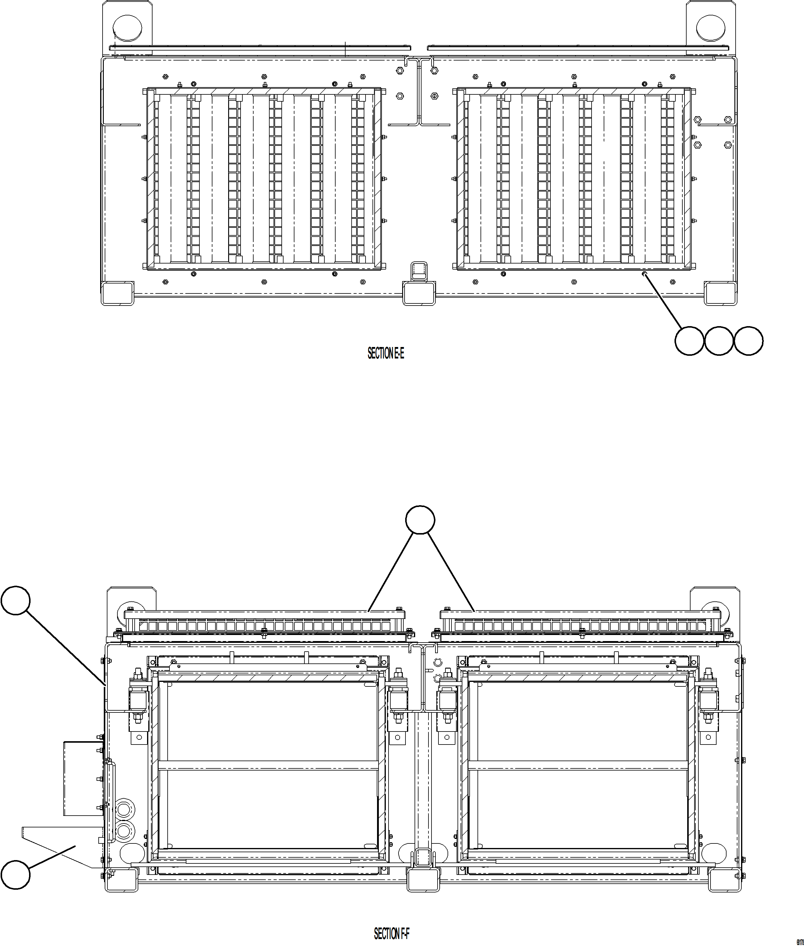 Komatsu parts book diagram for AFE78-BM 930E-5 S/N A40215 - A40218,A40225 - A40229  LOS BRONCES: RETARDING GRID    5/6    58F-06-03102
