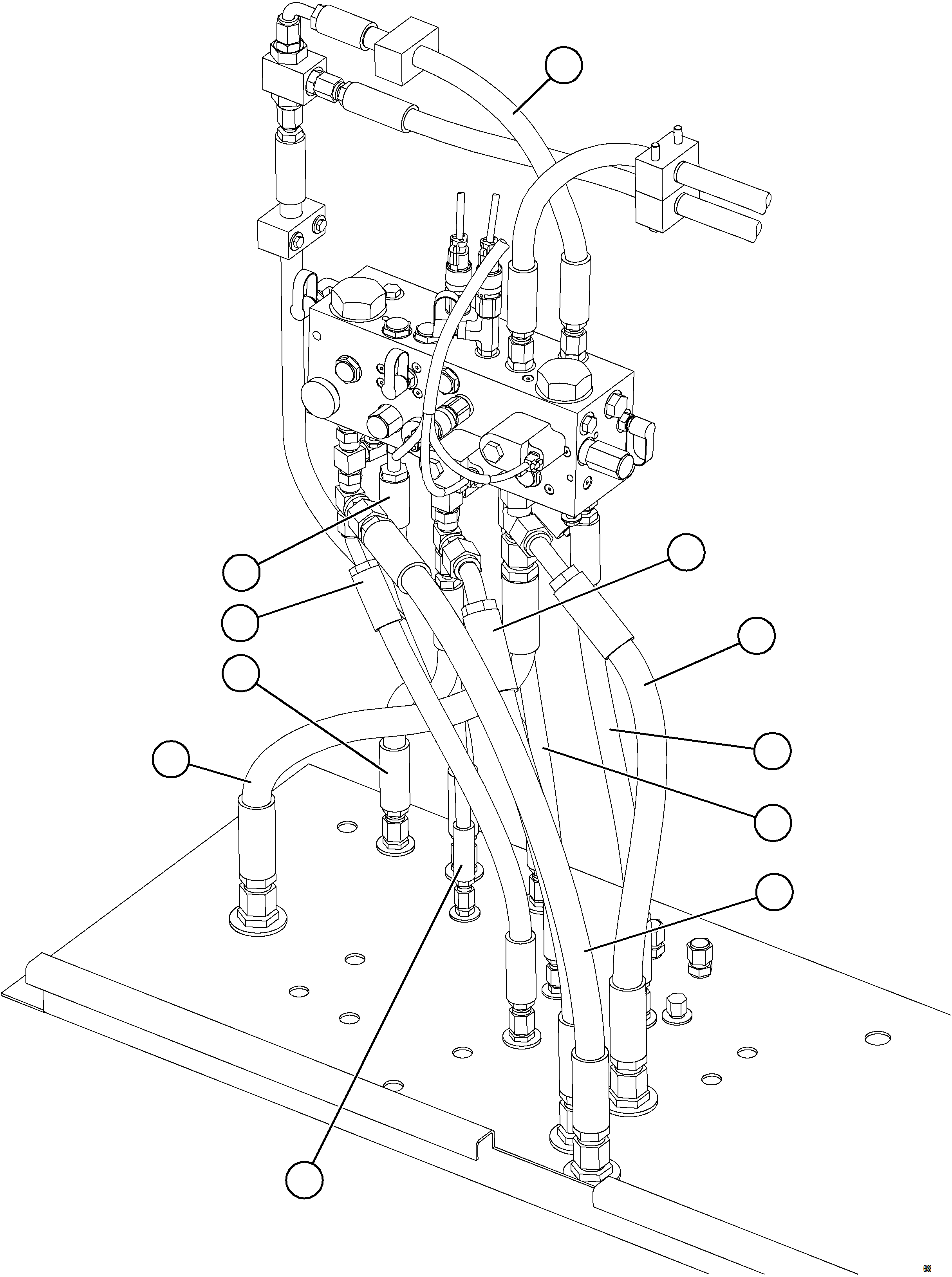Komatsu parts book diagram for AFE78-BM 930E-5 S/N A40215 - A40218,A40225 - A40229  LOS BRONCES: BRAKE MANIFOLD PIPING