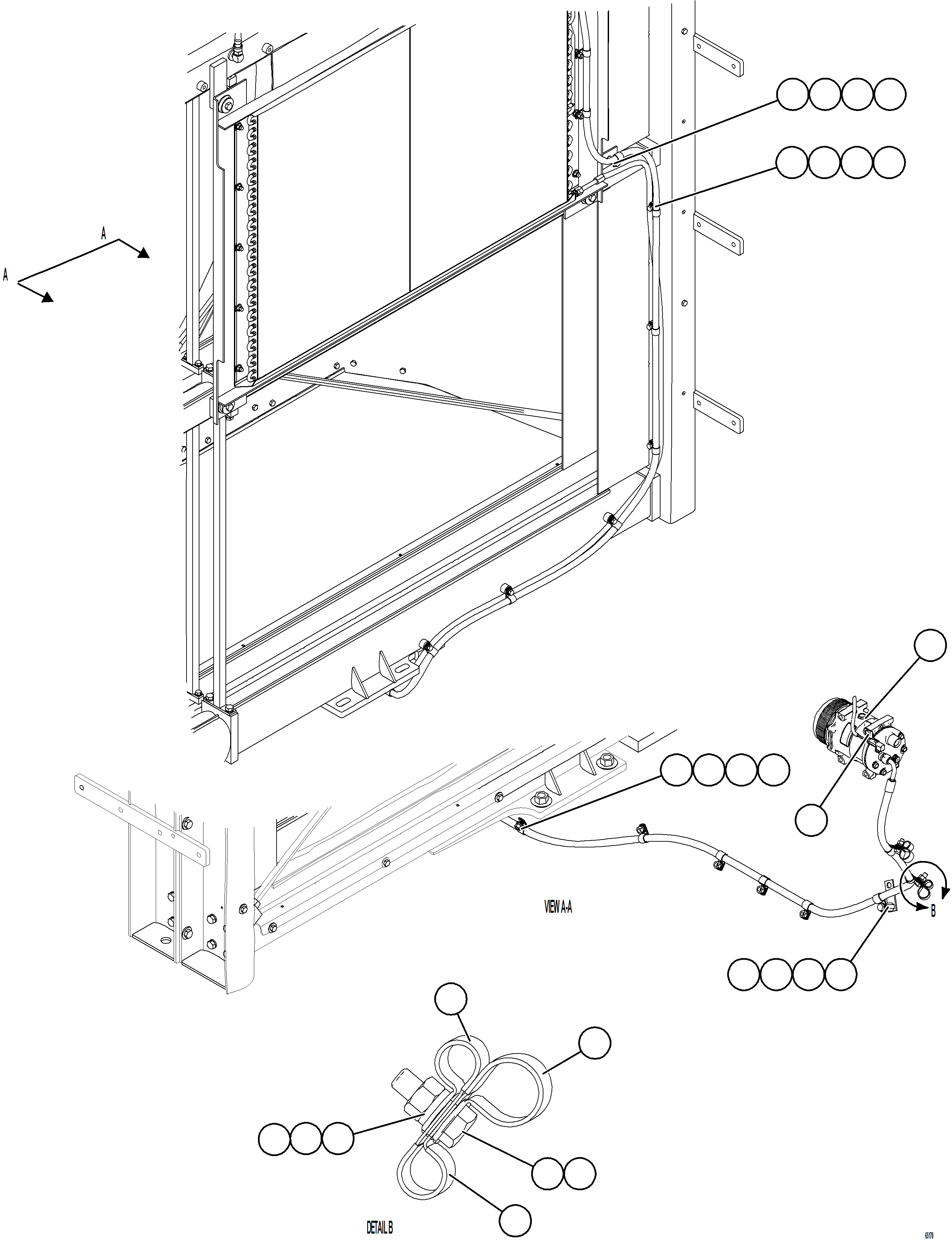 Komatsu parts book diagram for AFE78-BM 930E-5 S/N A40215 - A40218,A40225 - A40229  LOS BRONCES: AIR CONDITIONING PIPING    3/3