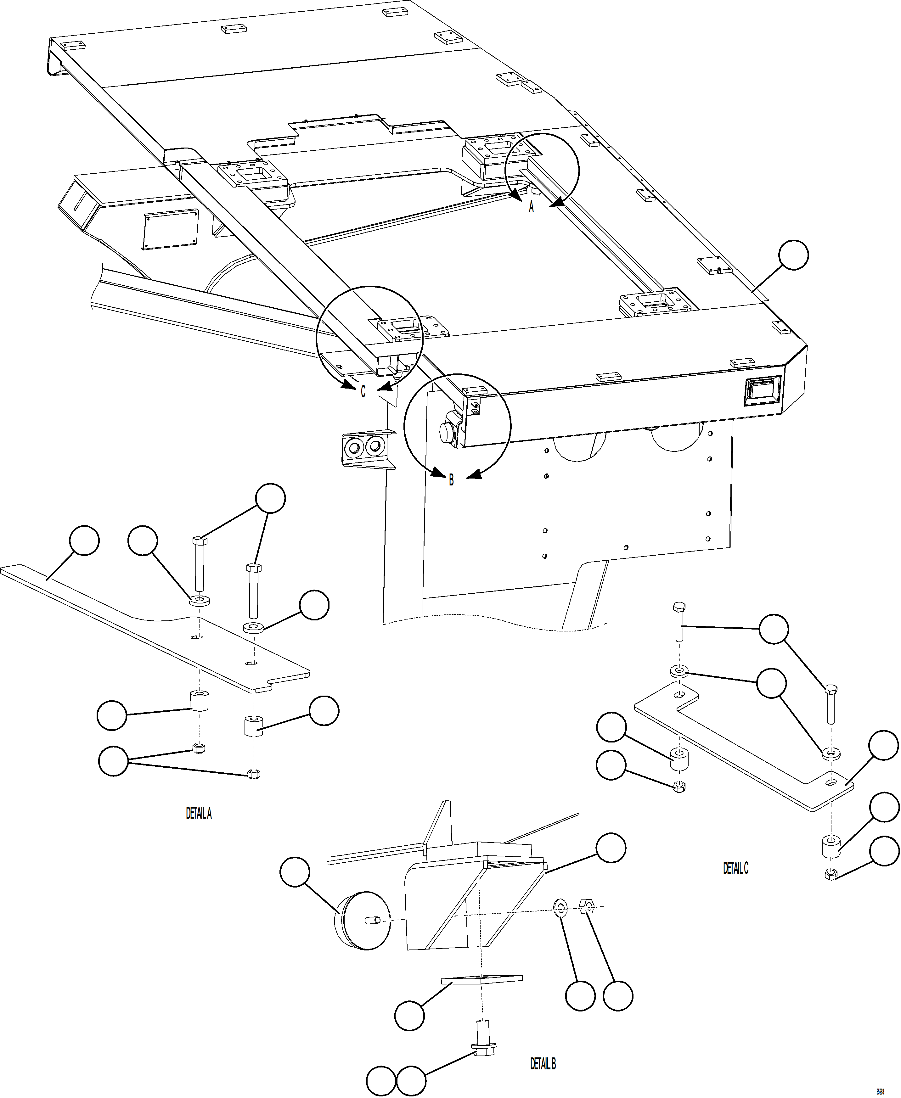 Komatsu parts book diagram for AFE78-BM 930E-5 S/N A40215 - A40218,A40225 - A40229  LOS BRONCES: LH DECK INSTALLATION