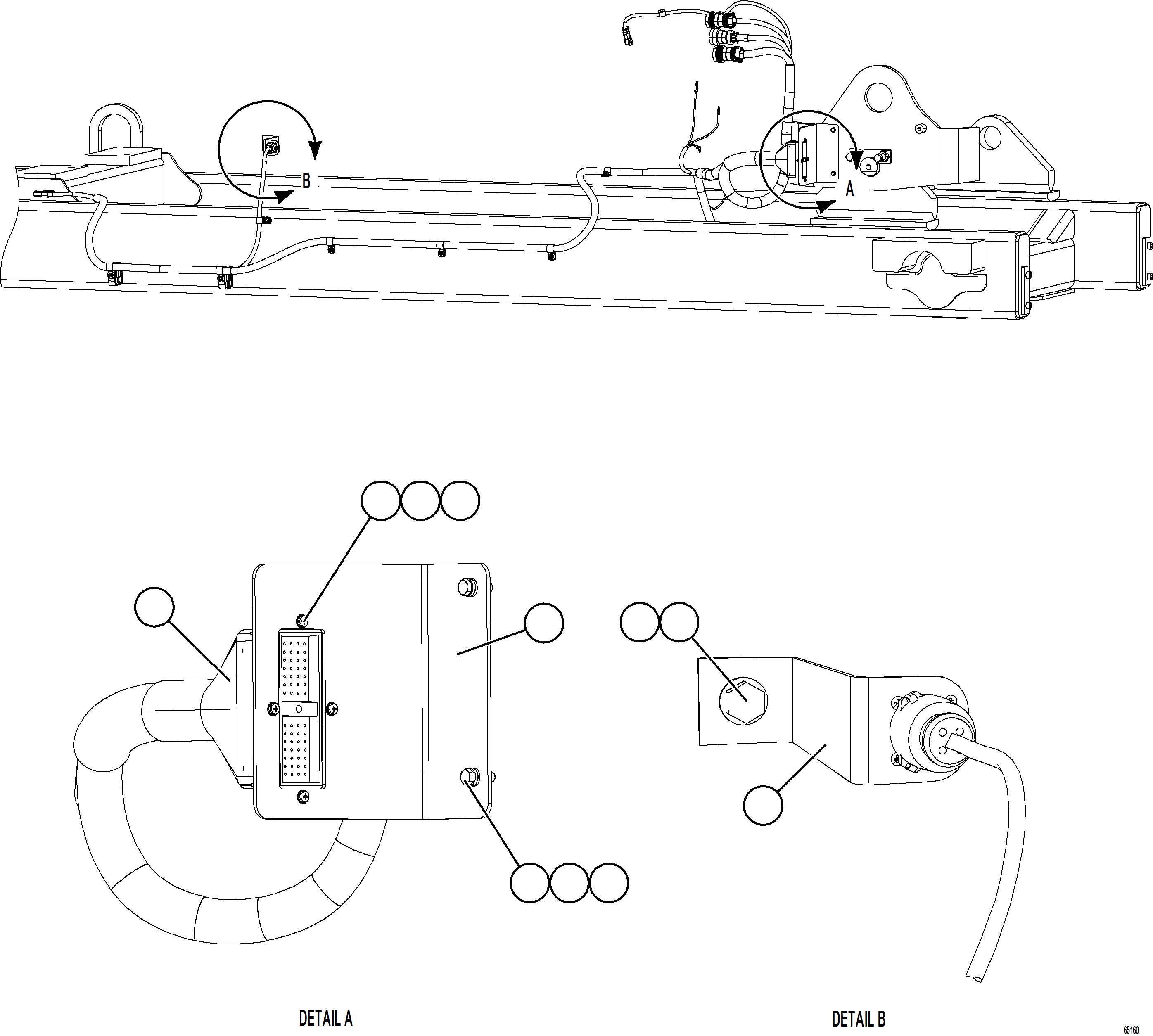 Komatsu parts book diagram for AFE78-BP 930E-5 S/N A40221 - A40224,A40230 - A40231  THIESS: EXTERNAL ENGINE WIRING HARNESS INSTALLATION    1/2