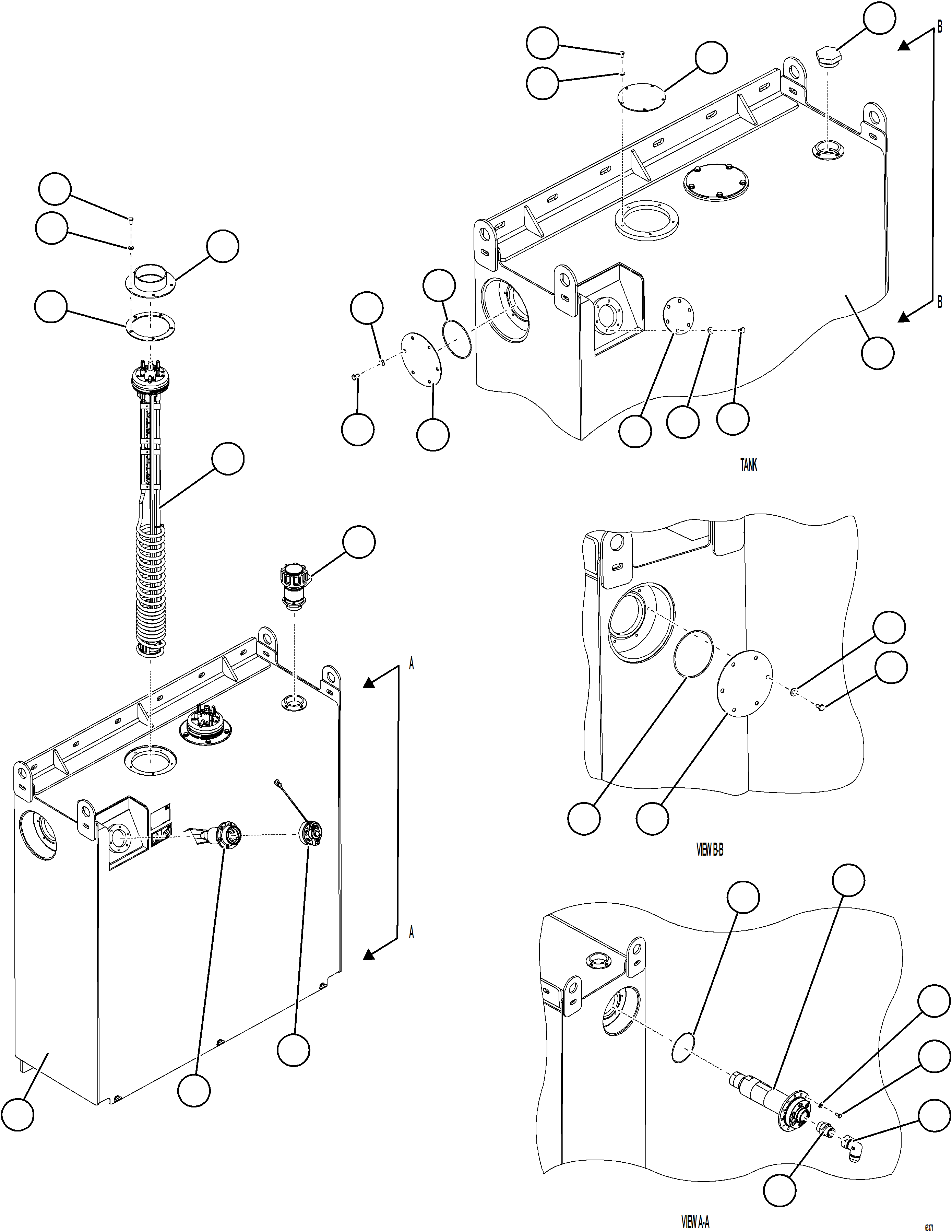 Komatsu parts book diagram for AFE78-BX 930E-5 S/N A40274 - A40276,A40291  MARIGOLD: DEF TANK ASSEMBLY    58F-04-00940