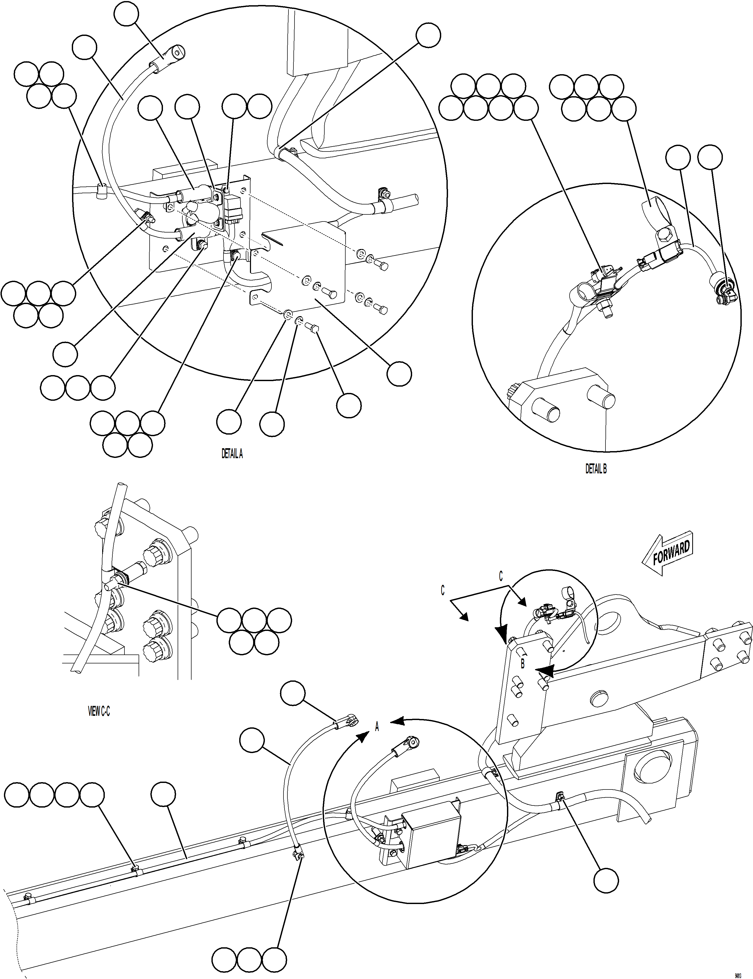 Komatsu parts book diagram for AFE78-BX 930E-5 S/N A40274 - A40276,A40291  MARIGOLD: ENGINE PRELUBE WIRING