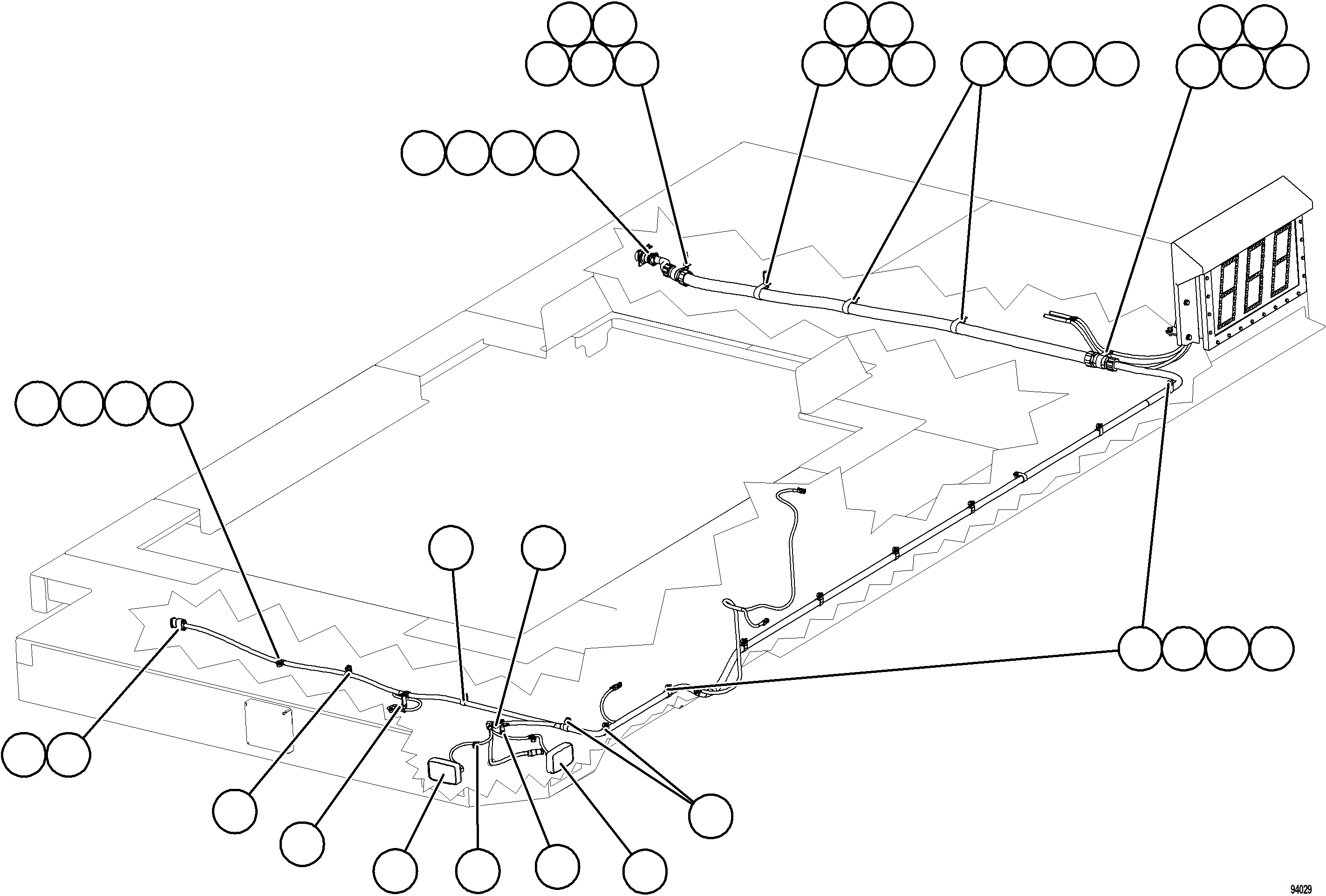Komatsu parts book diagram for AFE78-BX 930E-5 S/N A40274 - A40276,A40291  MARIGOLD: LH DECK WIRING HARNESS & LIGHTS