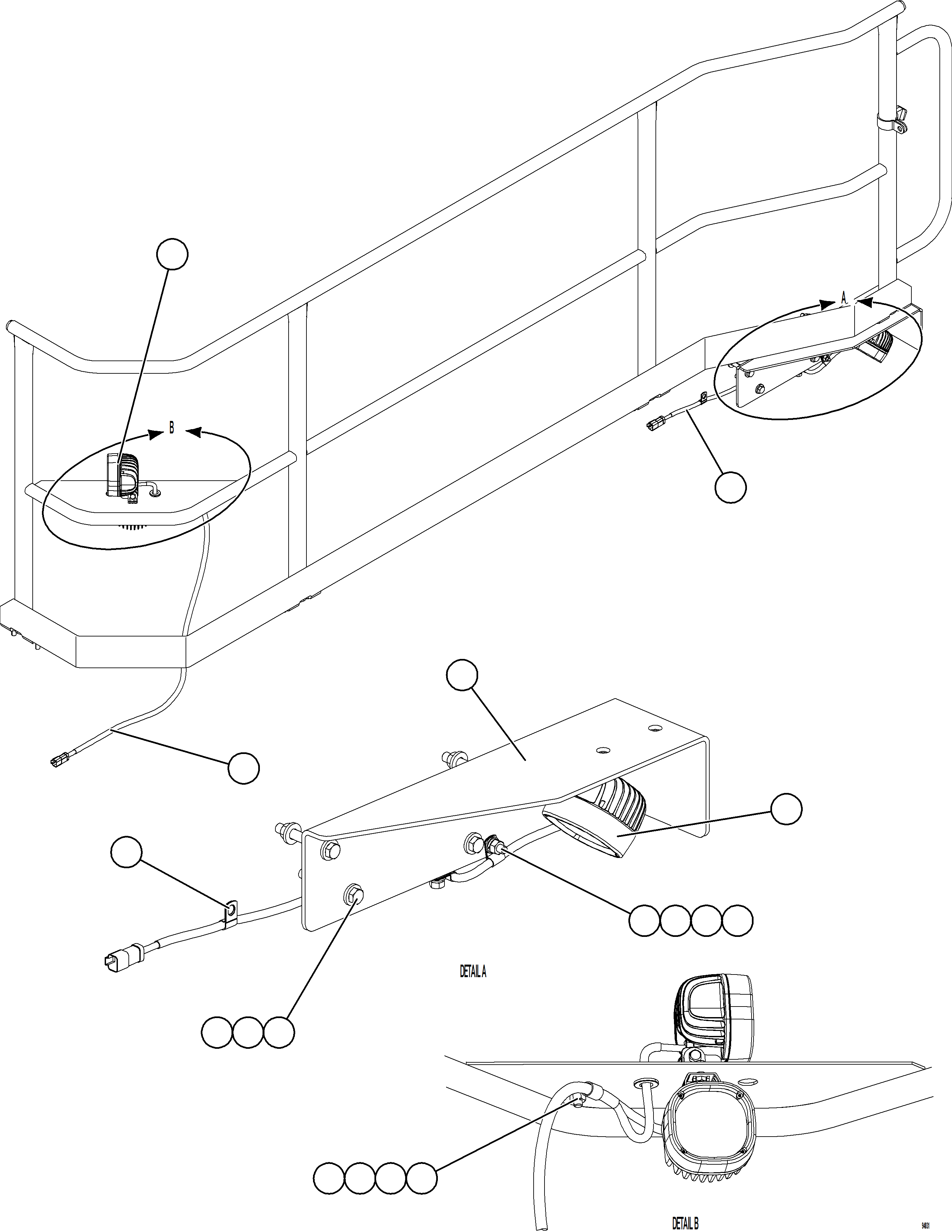 Komatsu parts book diagram for AFE78-BX 930E-5 S/N A40274 - A40276,A40291  MARIGOLD: LADDER LIGHTS