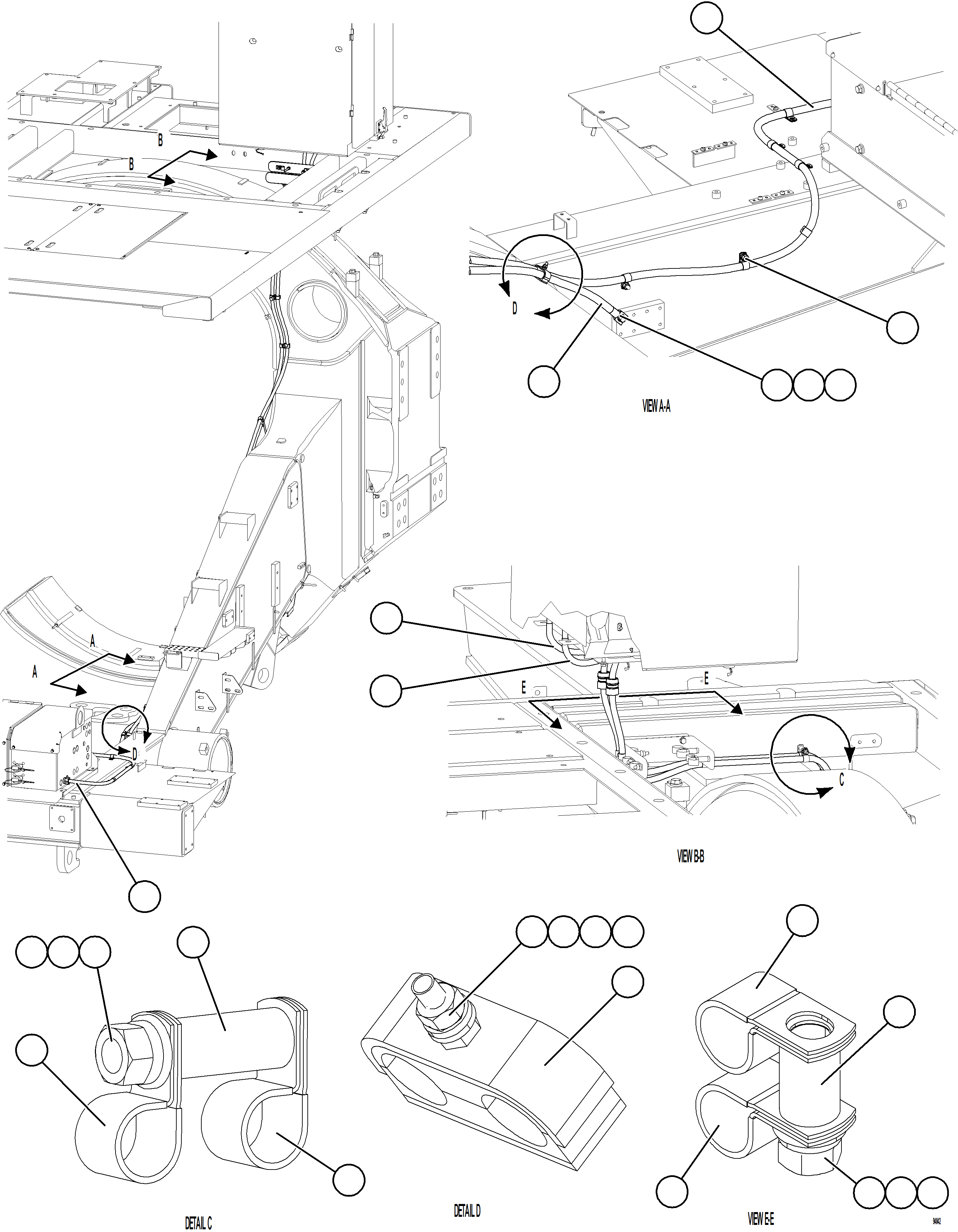 Komatsu parts book diagram for AFE78-BX 930E-5 S/N A40274 - A40276,A40291  MARIGOLD: AUXILIARY CONTROL CABINET POWER CABLES