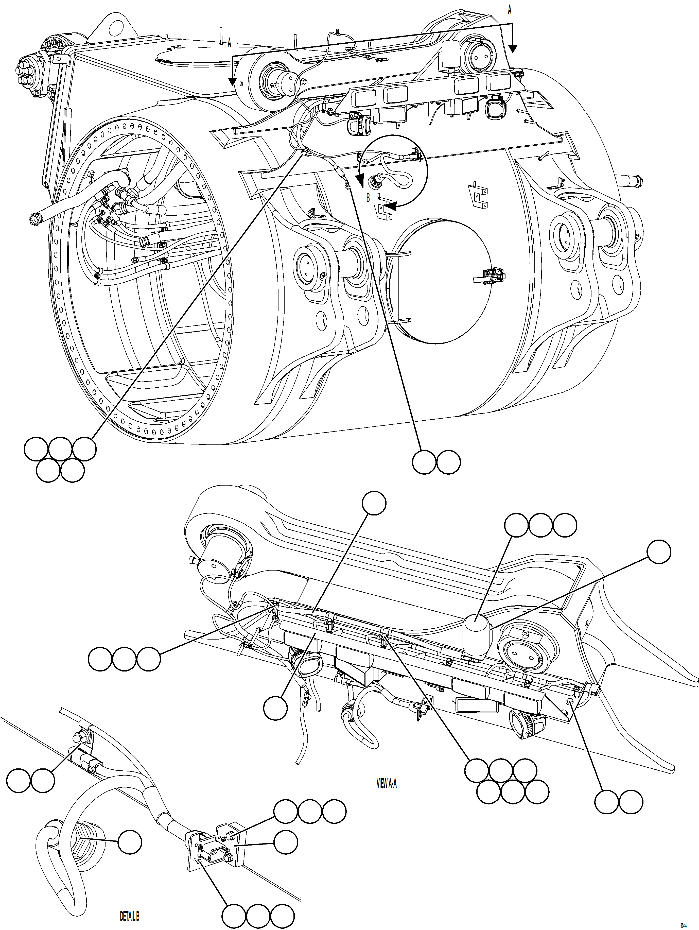 Komatsu parts book diagram for AFE78-BX 930E-5 S/N A40274 - A40276,A40291  MARIGOLD: REAR AXLE BLOWER PRESSURE SWITCH INSTALLATION  2/2
