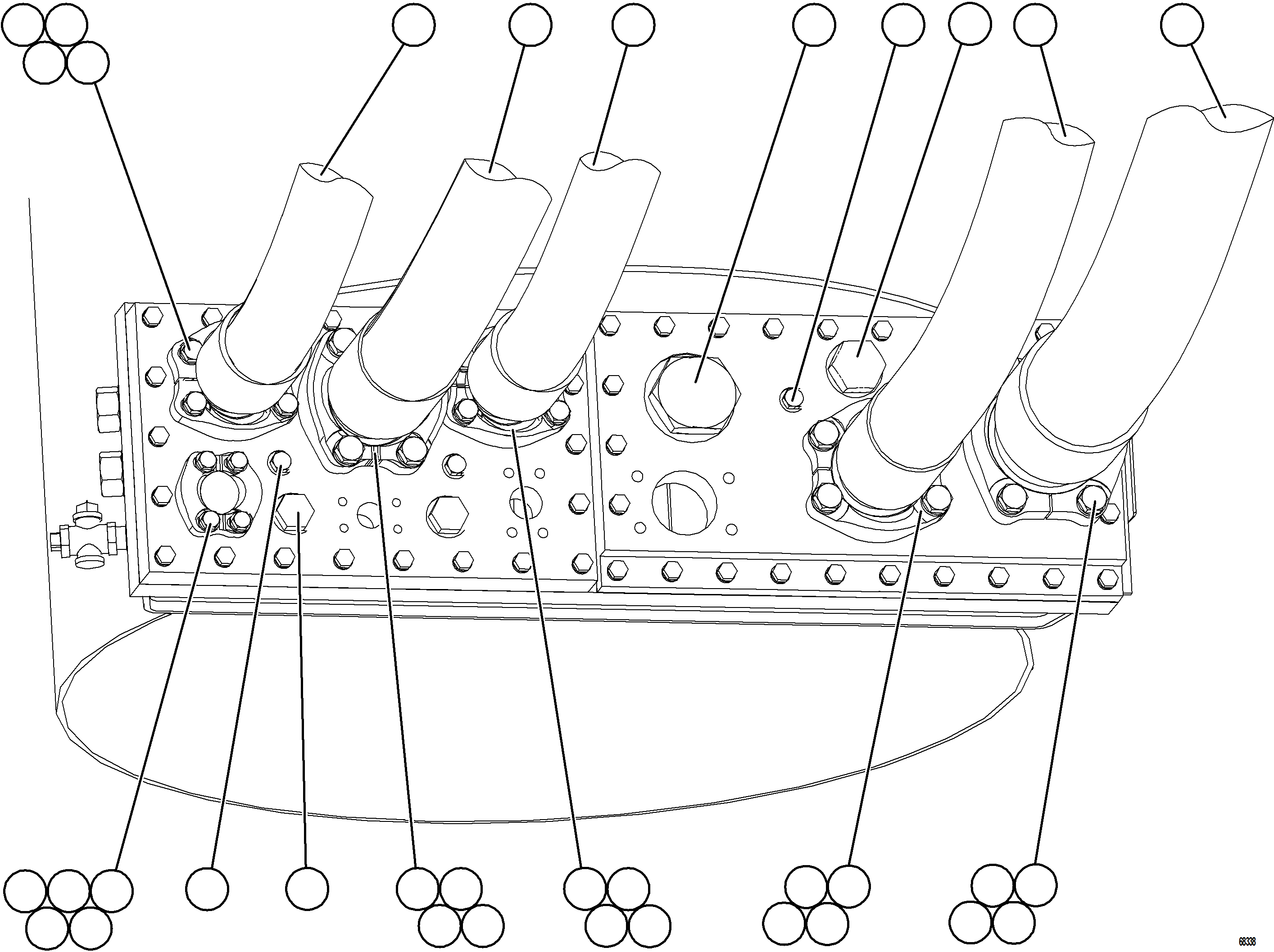 Komatsu parts book diagram for AFE78-BX 930E-5 S/N A40274 - A40276,A40291  MARIGOLD: HYDRAULIC TANK PIPING - HOIST CIRCUIT    2/2