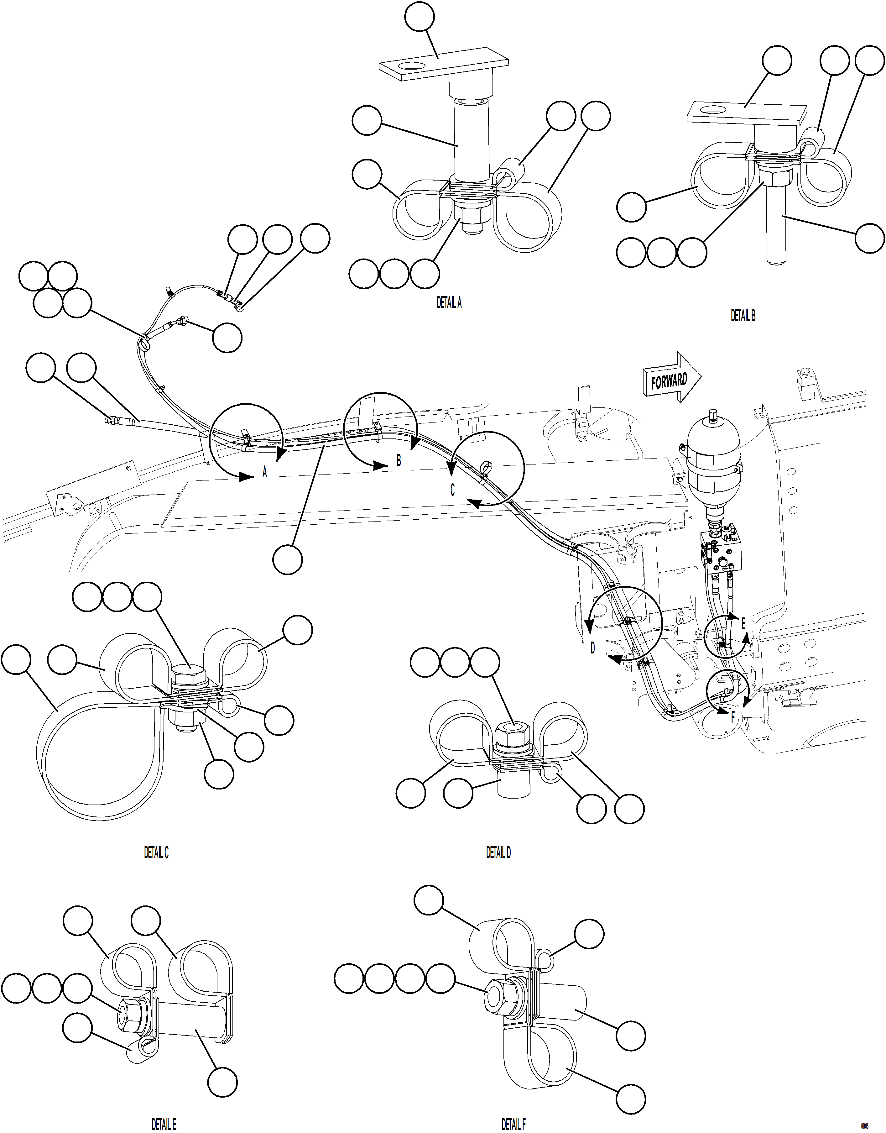 Komatsu parts book diagram for AFE78-BX 930E-5 S/N A40274 - A40276,A40291  MARIGOLD: AUXILIARY HYDRAULIC SYSTEM    1/2