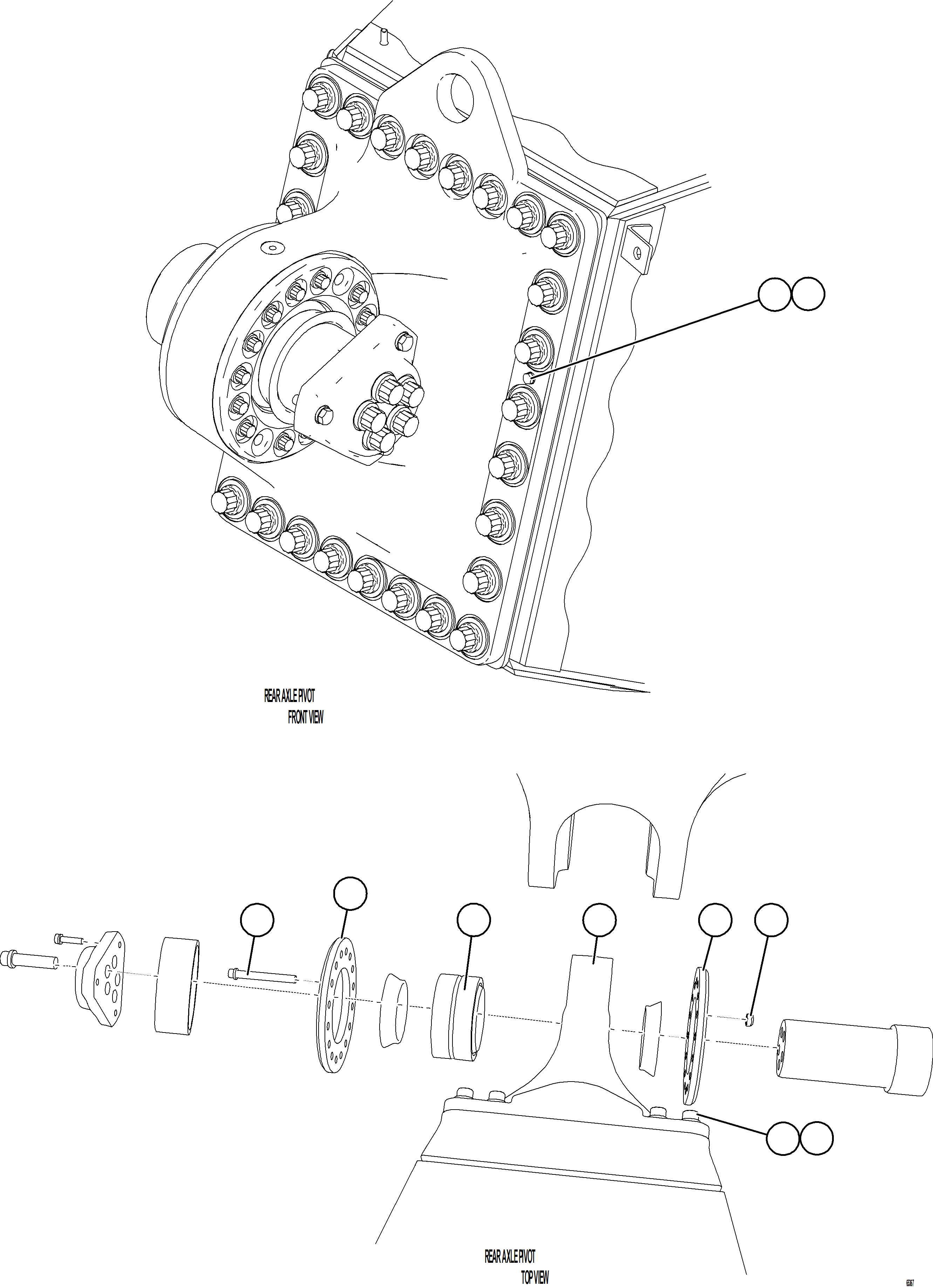 Komatsu parts book diagram for AFE78-BX 930E-5 S/N A40274 - A40276,A40291  MARIGOLD: PIVOT EYE ASSEMBLY INSTALLATION