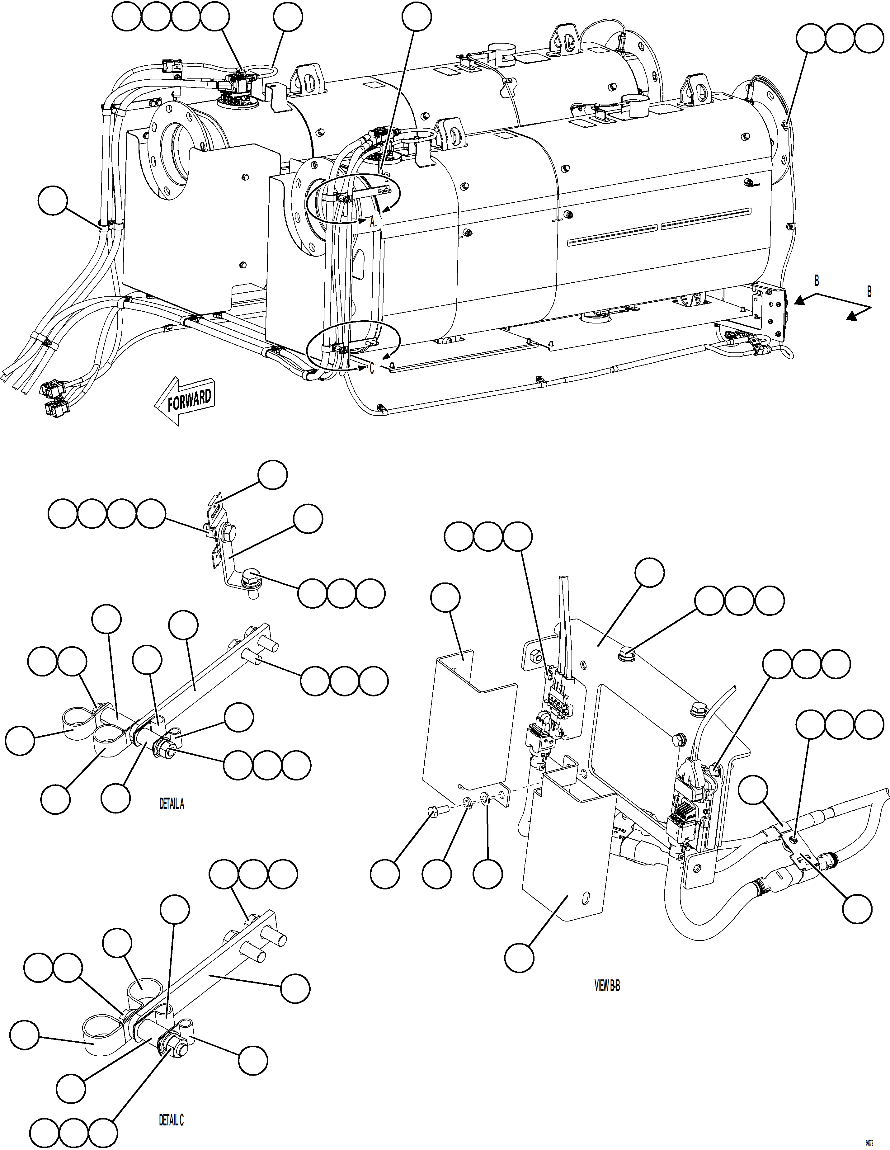 Komatsu parts book diagram for AFE78-CA 930E-5 S/N A40281  IOCC: DEF SYSTEM WIRING    2/3