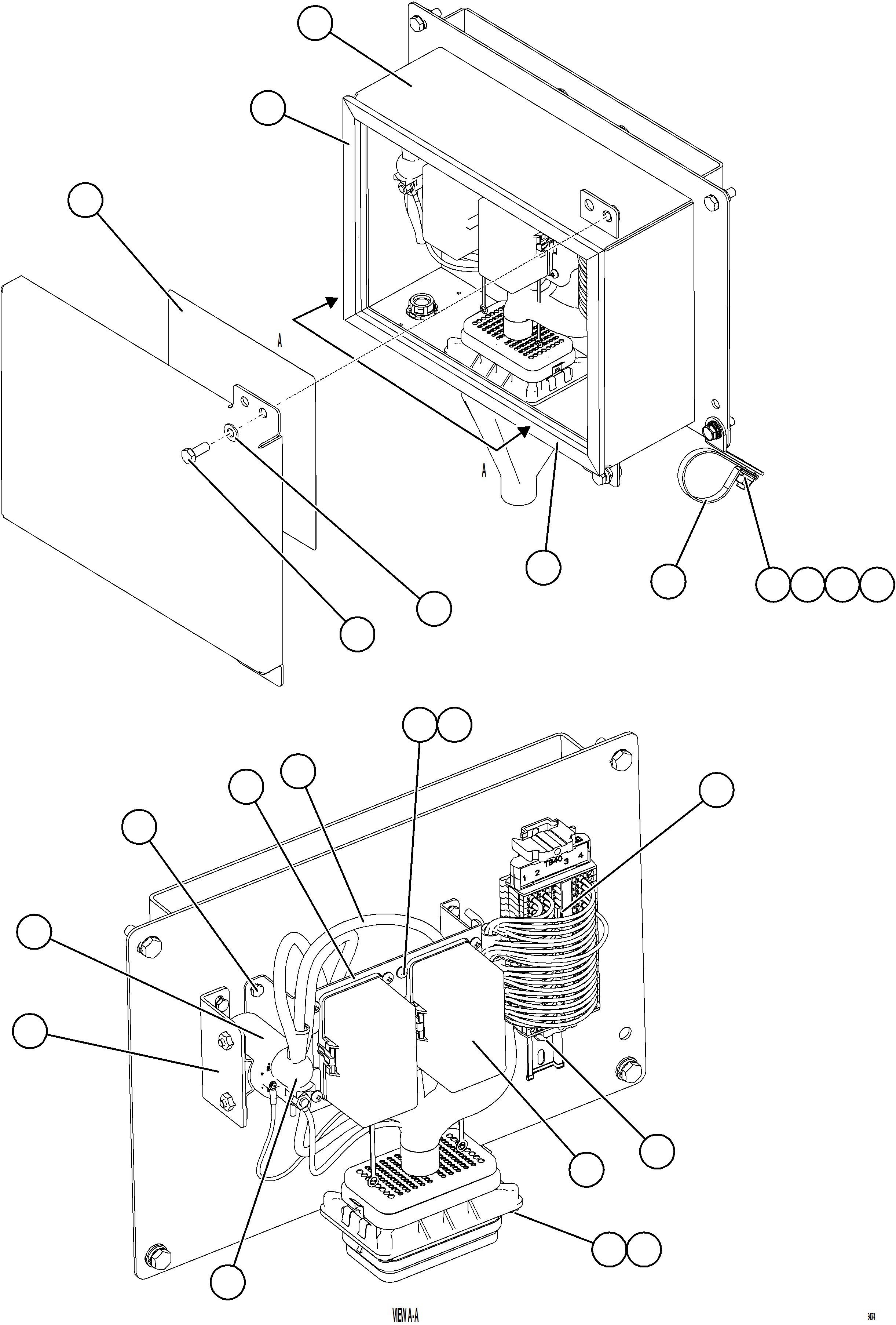 Komatsu parts book diagram for AFE78-CA 930E-5 S/N A40281  IOCC: DEF SYSTEM WIRING RELAY BOX    58B-06-19024