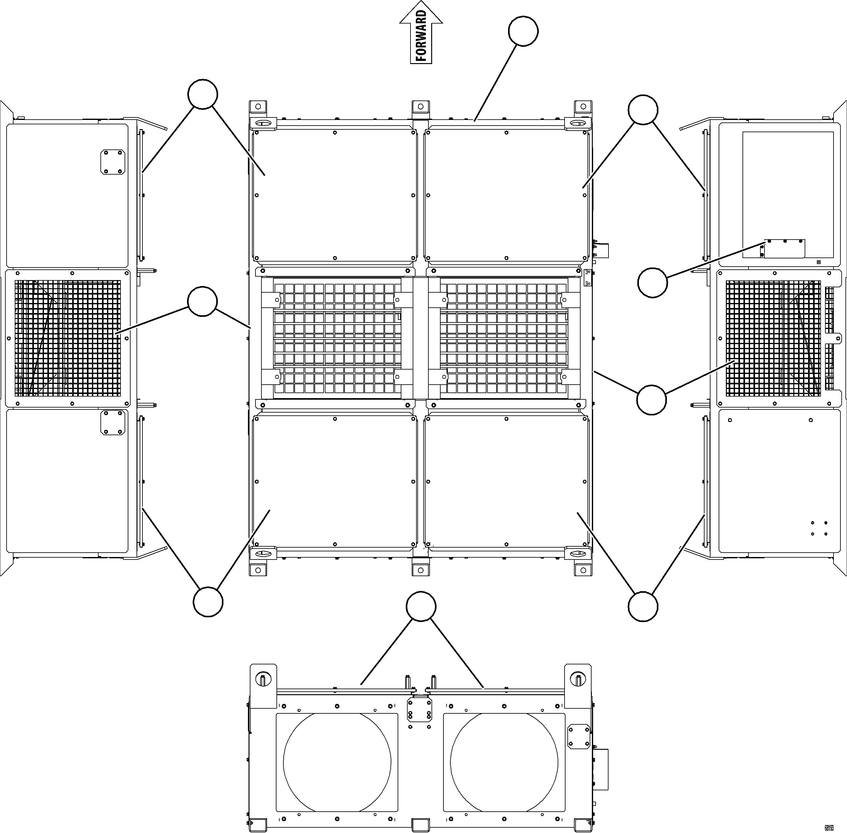 Komatsu parts book diagram for AFE78-CA 930E-5 S/N A40281  IOCC: RETARDING GRID    1/6    58F-06-03102