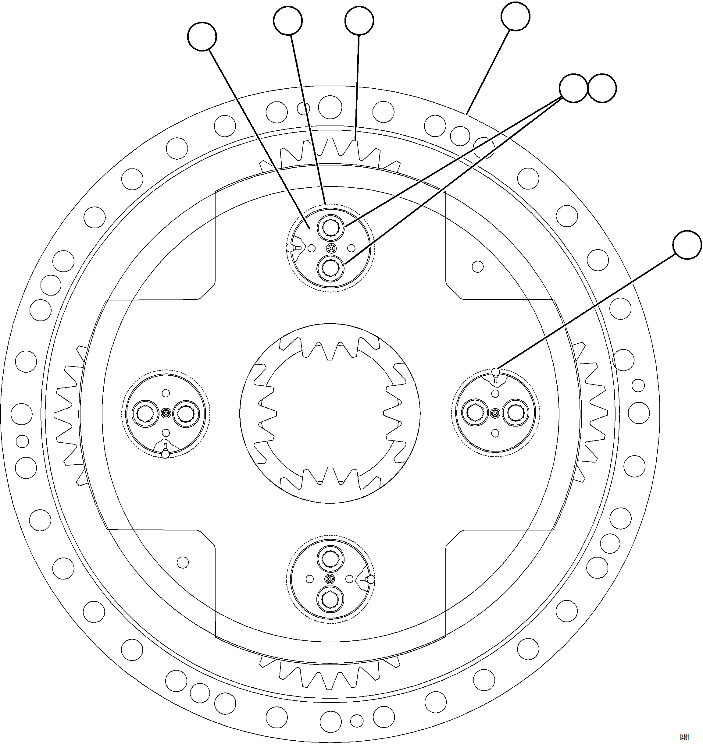 Komatsu parts book diagram for AFE78-CA 930E-5 S/N A40281  IOCC: CARRIER ASSEMBLY - LOW SPEED    58F-14-10100
