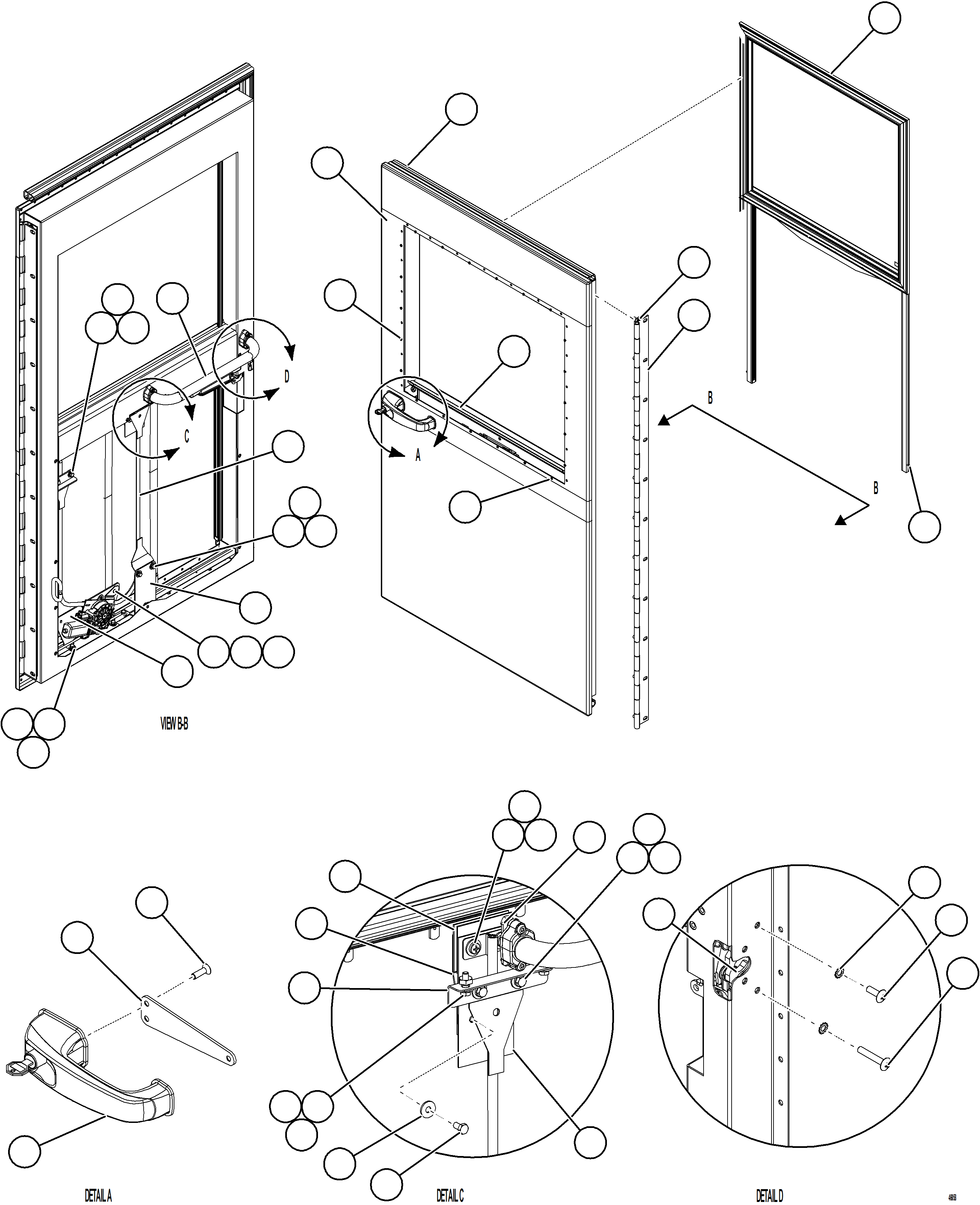 Komatsu parts book diagram for AFE78-CA 930E-5 S/N A40281  IOCC: DOOR ASSEMBLY - LH    58E-54-30626