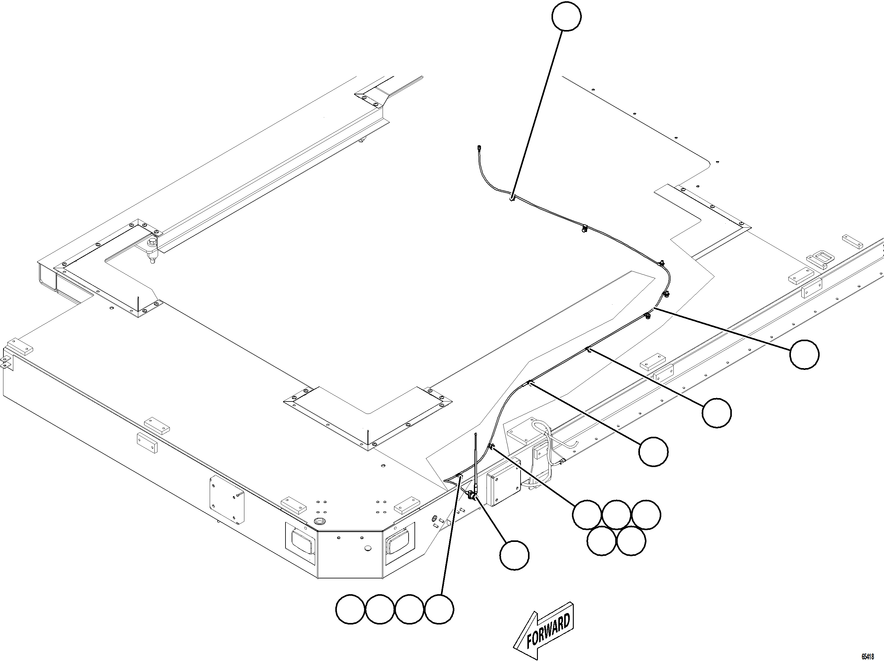 Komatsu parts book diagram for AFE78-CA 930E-5 S/N A40281  IOCC: RADIO ANTENNA INSTALLATION