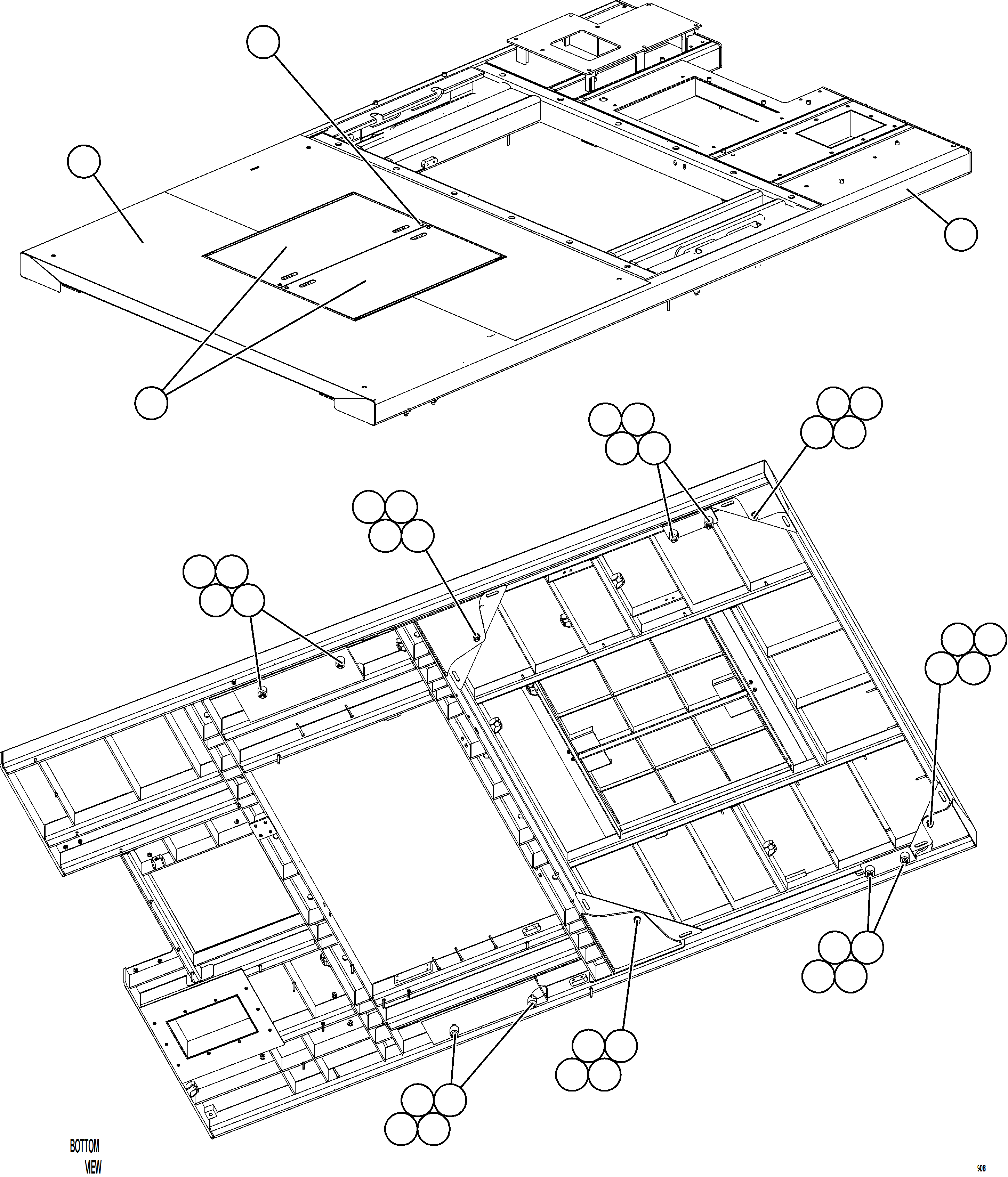 Komatsu parts book diagram for AFE78-CA 930E-5 S/N A40281  IOCC: CENTER DECK INSTALLATION